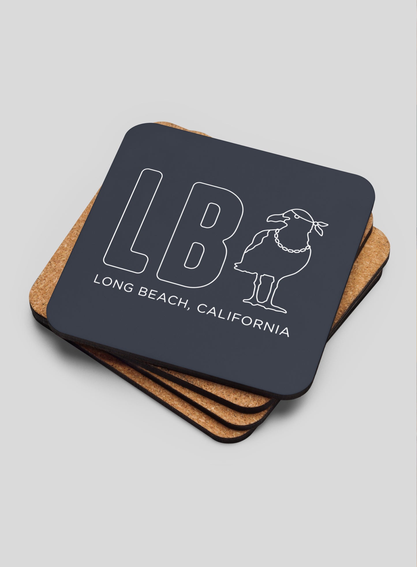 Collectible Long Beach Cork-Back Coasters - Gen 1: 4 Pack