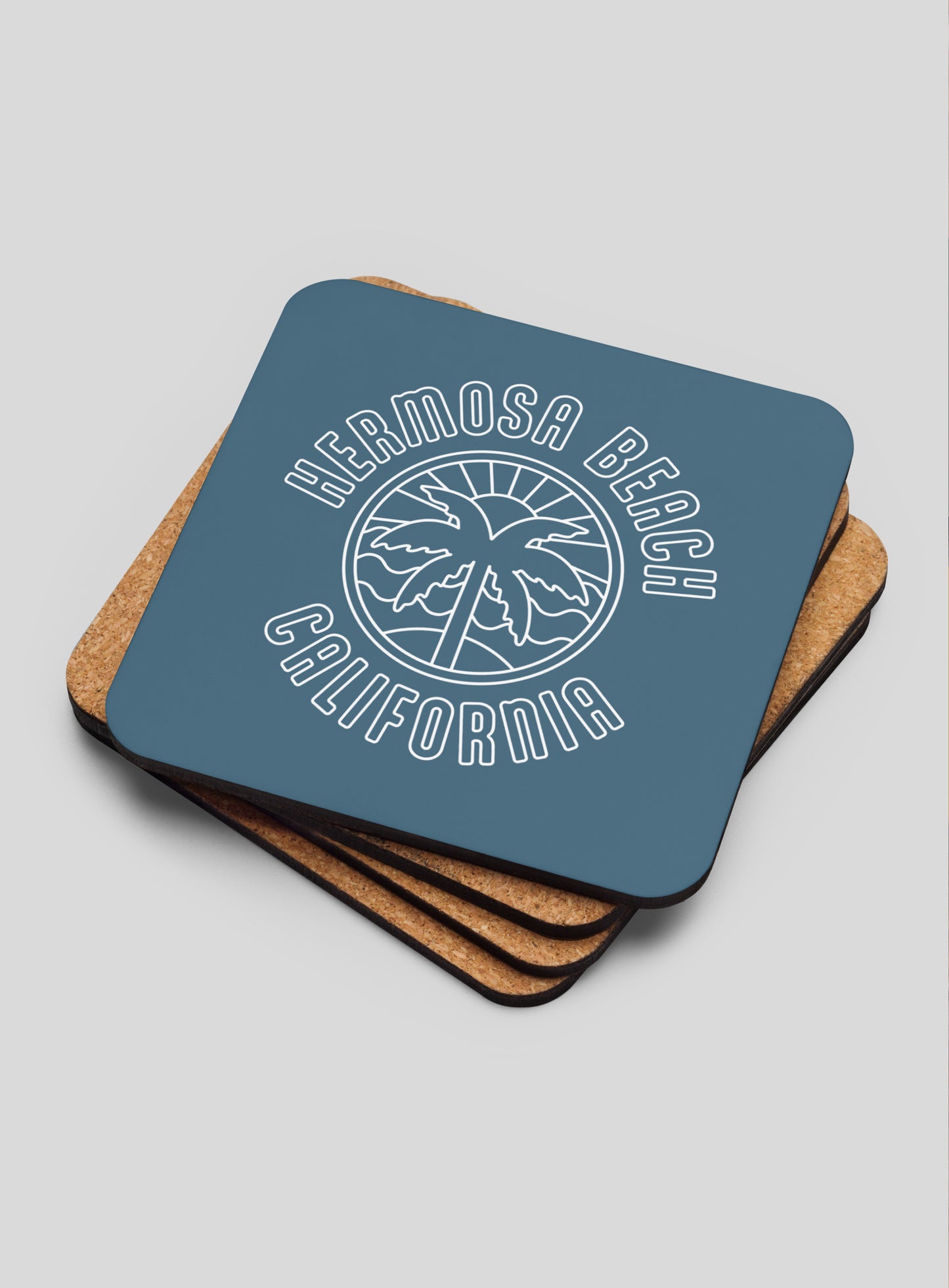 Collectible Hermosa Beach Cork-Back Coasters - Gen 1: 4 Pack