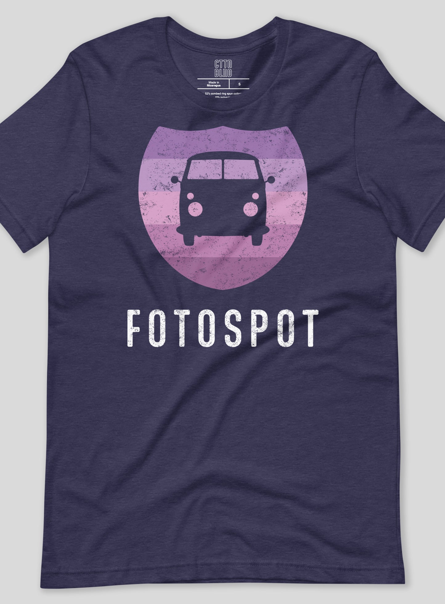 Unisex: FS Lavender Logo Tee - Heather Midnight Navy