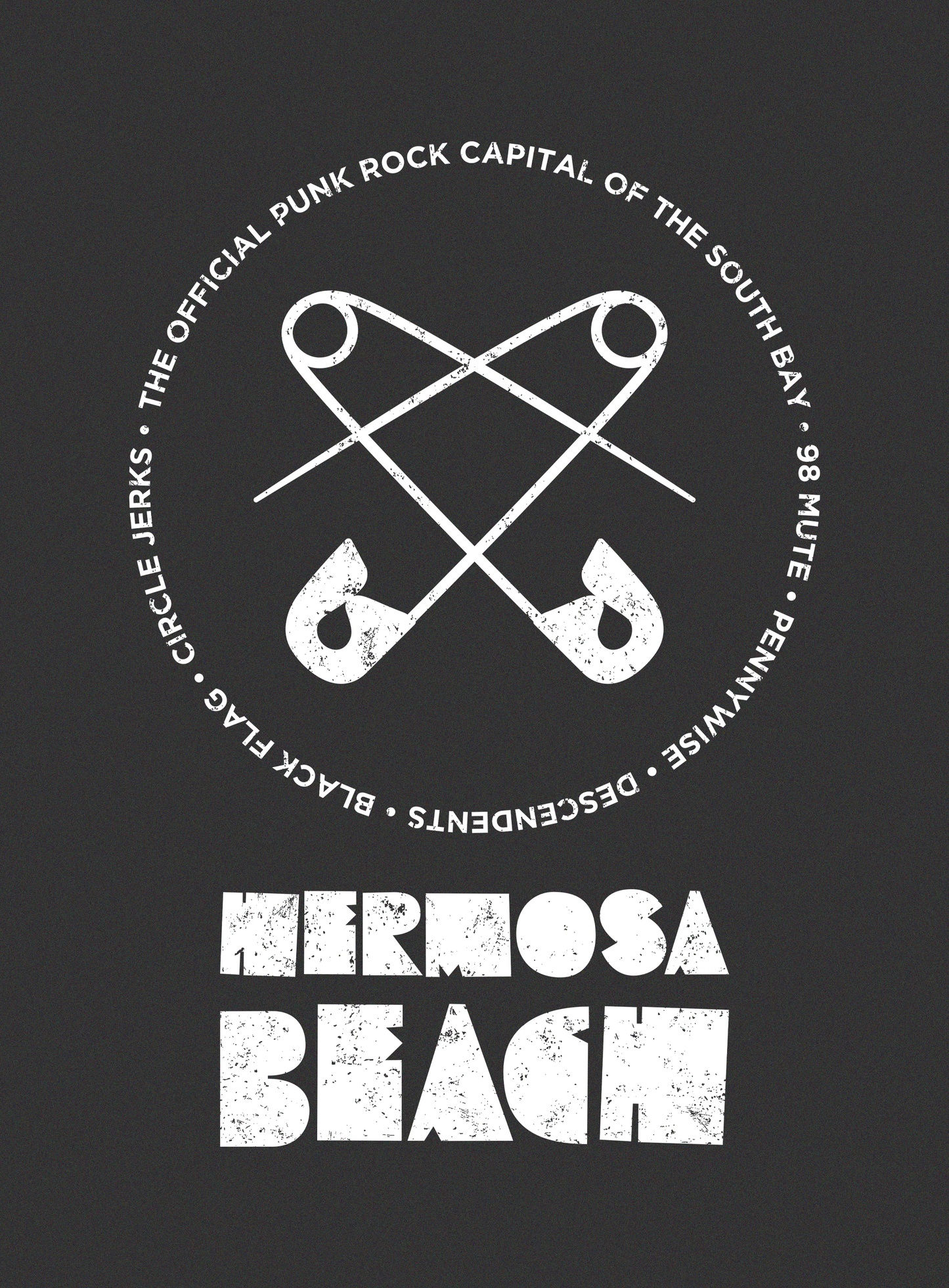 Unisex: Hermosa Beach Punk Rock Tee - Dark Grey Heather