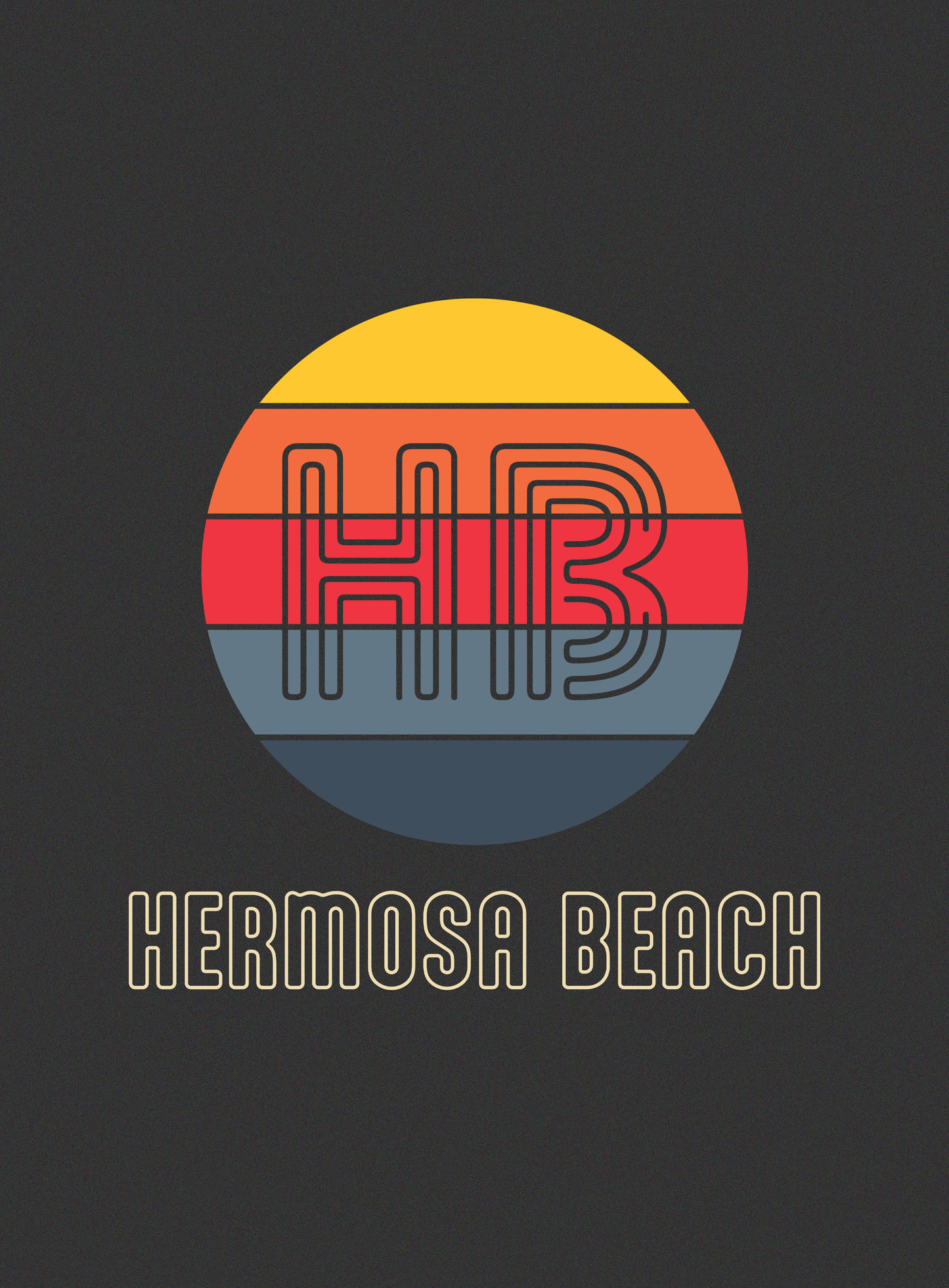 Unisex: Hermosa Beach Retro Tee - Dark Grey Heather