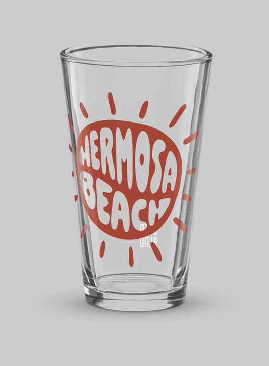 Hermosa Beach Sunny Vibes Pint Glass - 16 oz