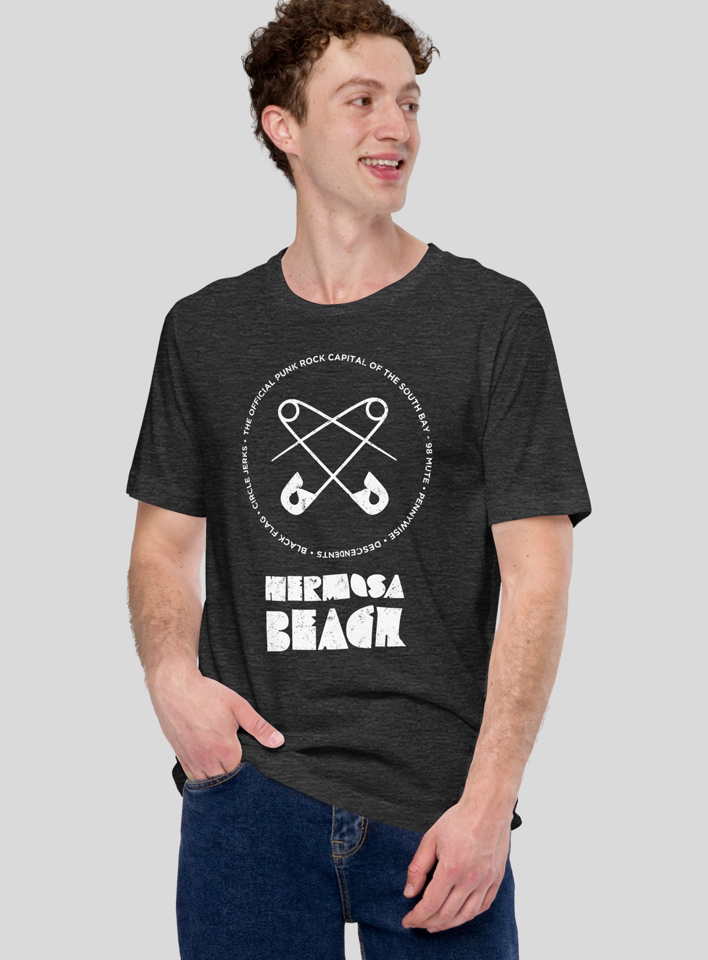 Unisex: Hermosa Beach Punk Rock Tee - Dark Grey Heather