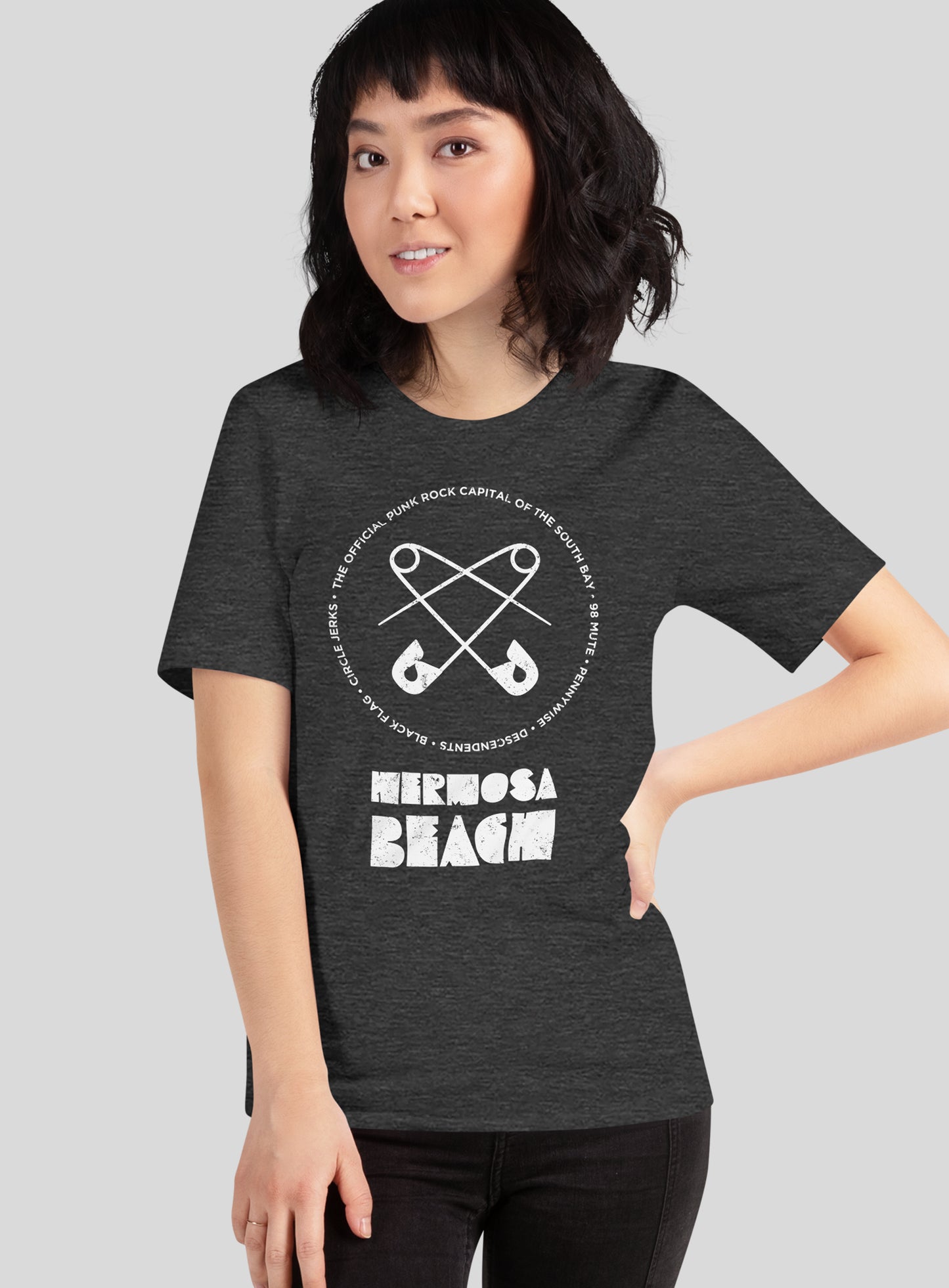 Unisex: Hermosa Beach Punk Rock Tee - Dark Grey Heather