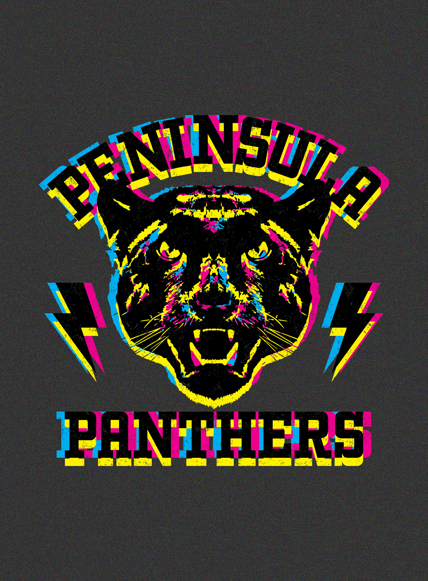 Unisex: Peninsula “Neon" Panthers - Dark Grey Heather