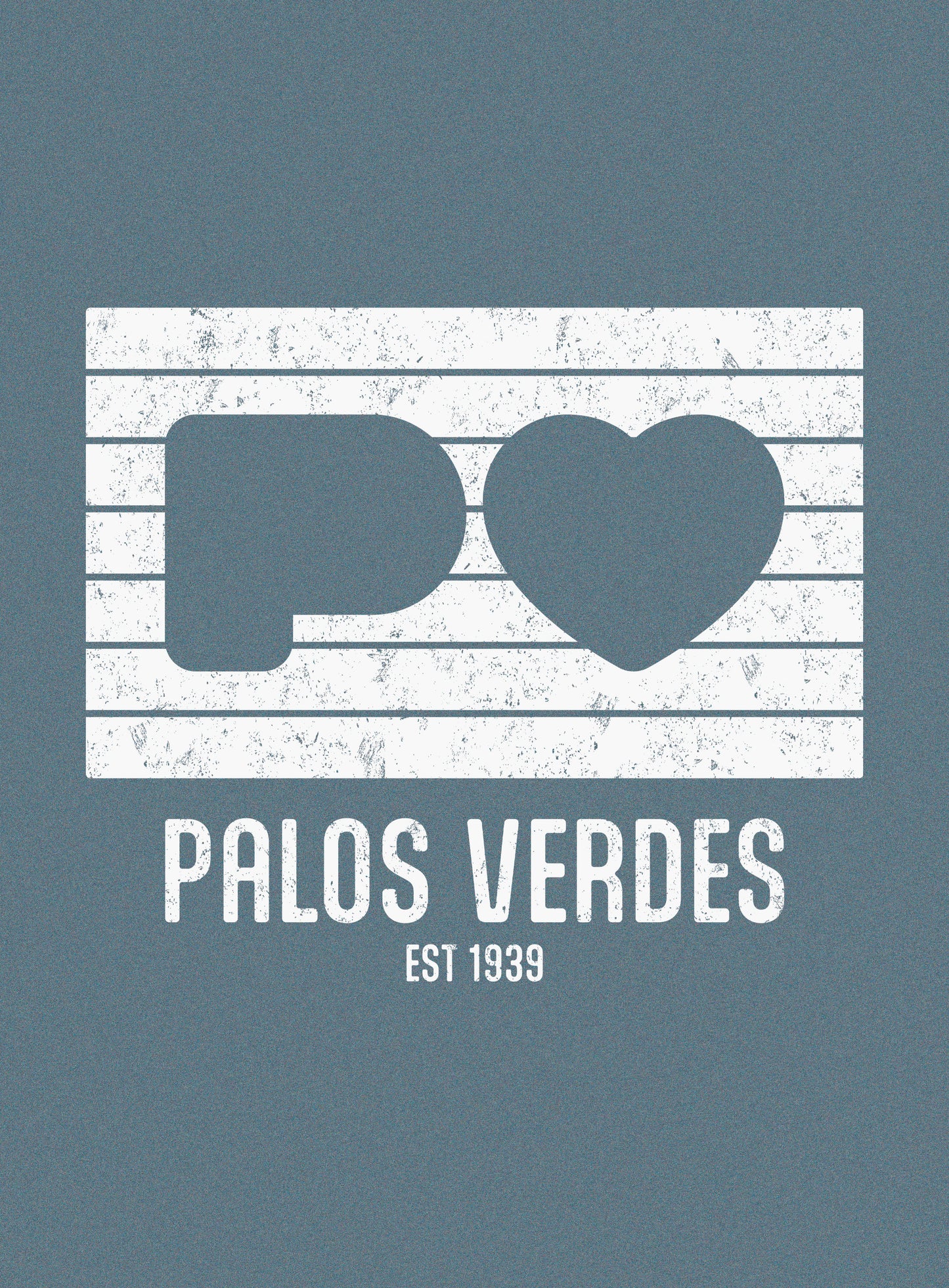 V-Neck: Palos Verdes Logo Tee - Heather Slate