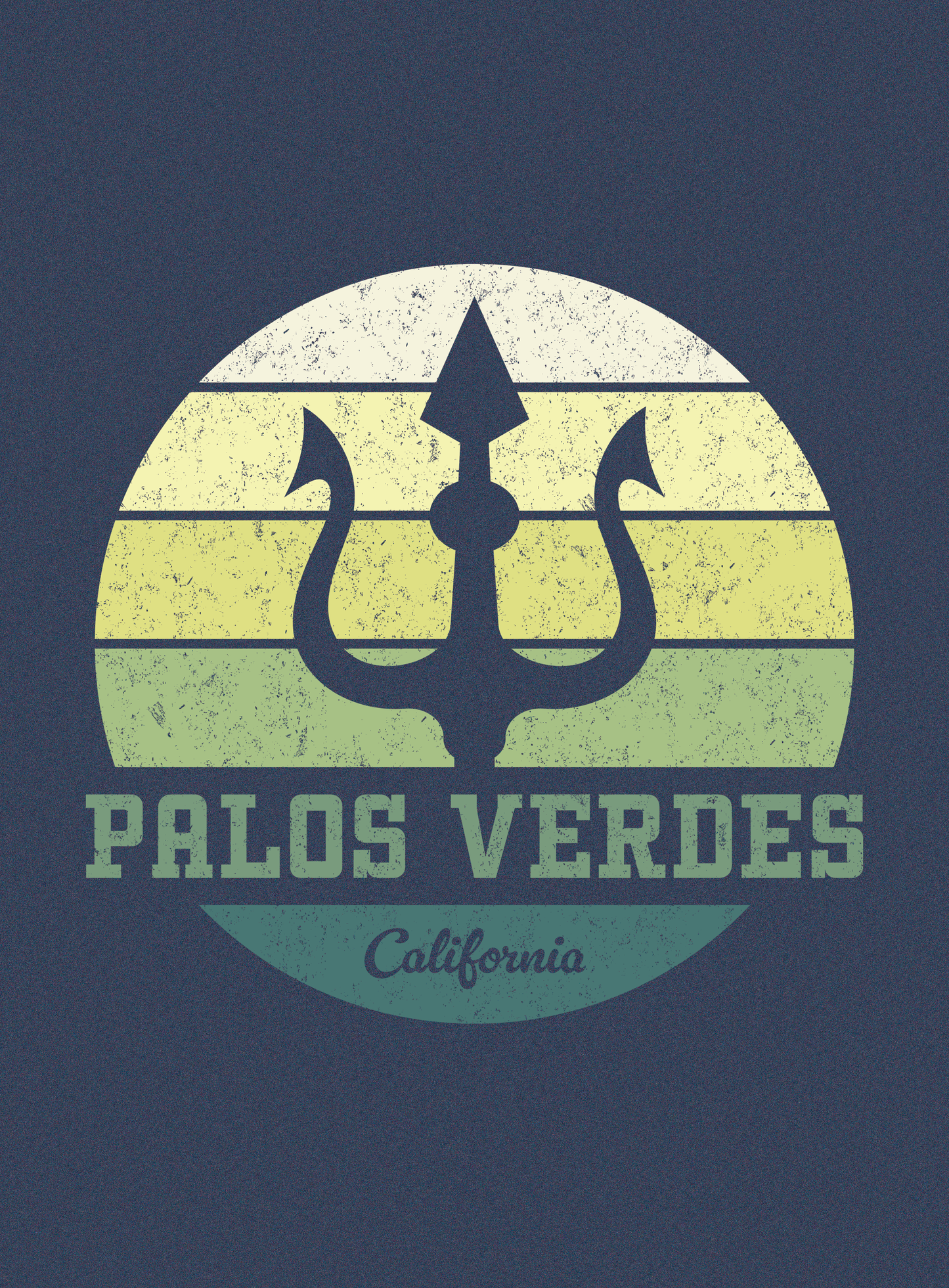 V-Neck: Palos Verdes Trident - Heather Navy