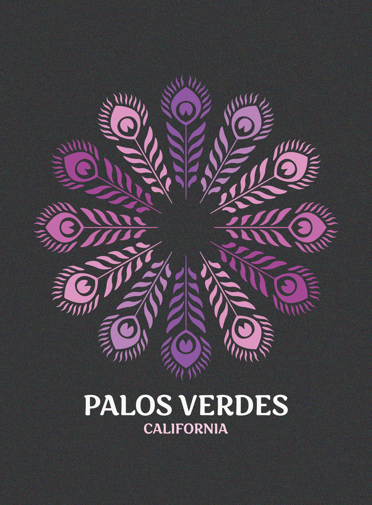 V-Neck: Palos Verdes Feathers - Dark Grey Heather