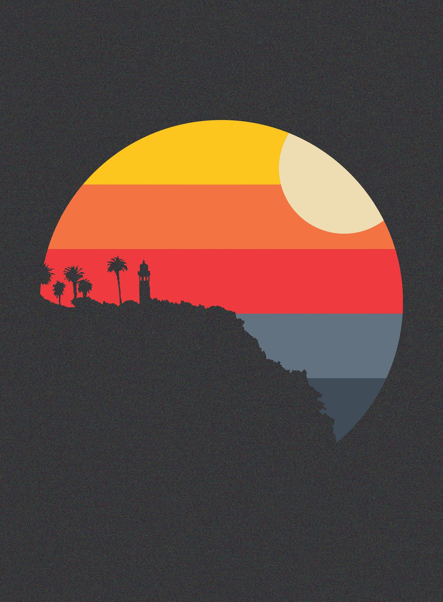 V-Neck: Point Vicente Sunset - Dark Grey Heather