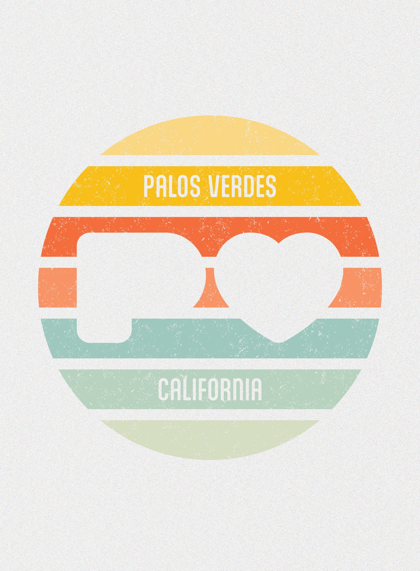 V-Neck: Palos Verdes Sunset - White