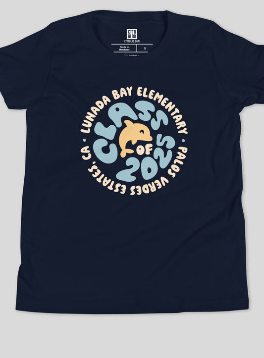 Youth: Lunada Bay Class of 2025 Circle Tee - Navy