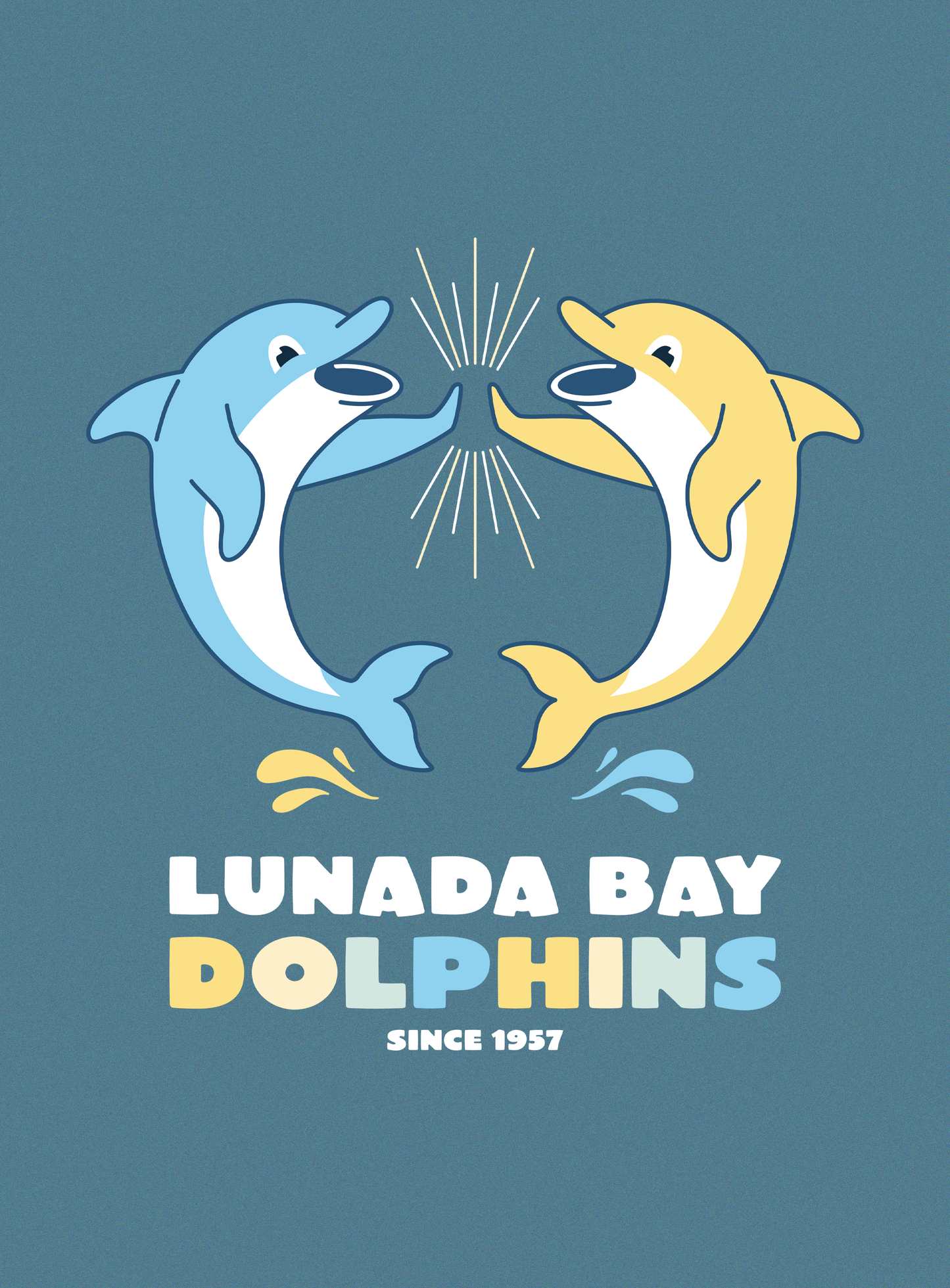 Unisex: Lunada Bay Dolphins High-Five Tee - Heather Deep Teal