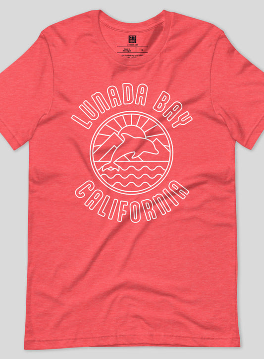 Unisex: Lunada Bay California Tee - Heather Red