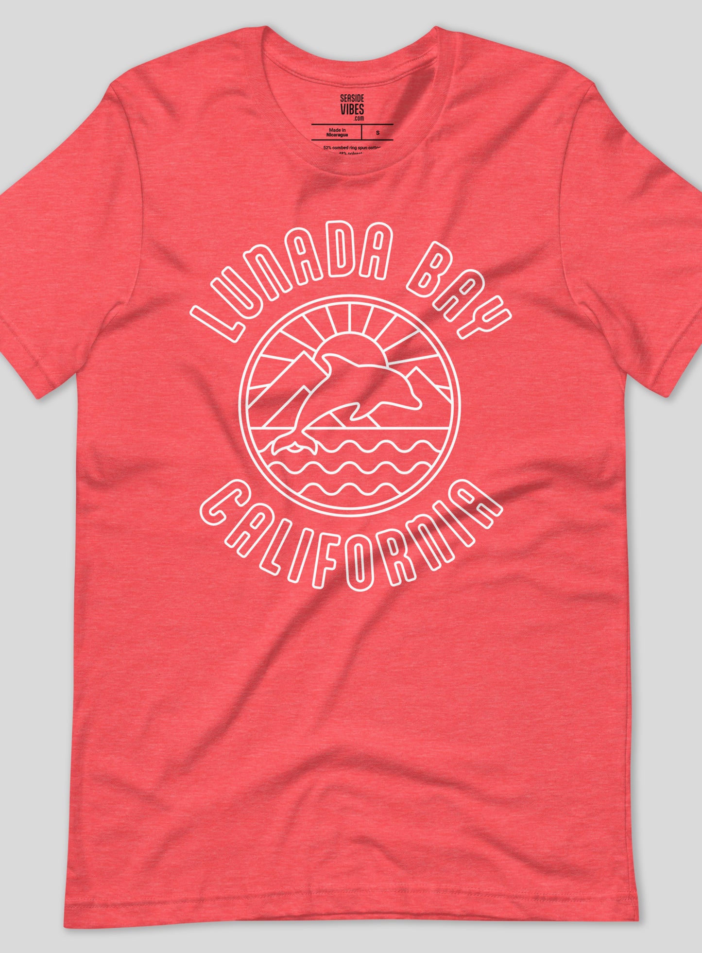 Unisex: Lunada Bay California Tee - Heather Red