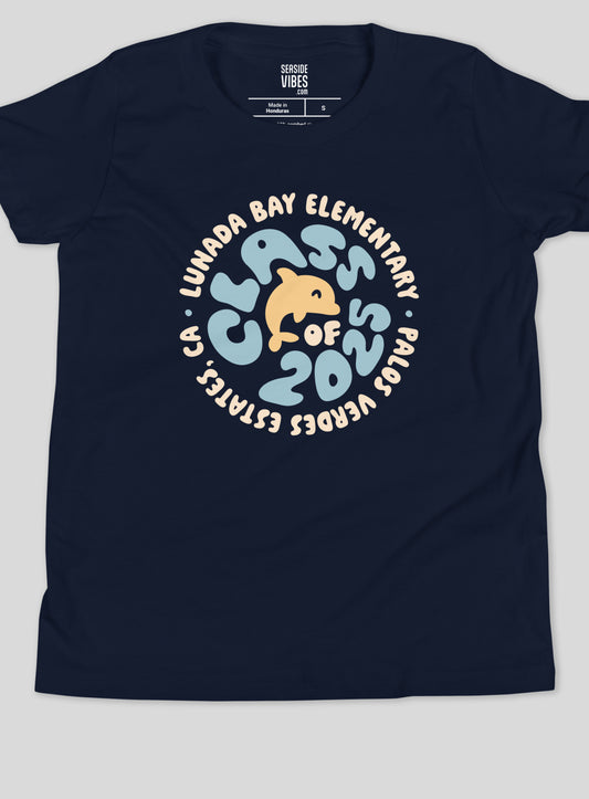 Youth: Lunada Bay Class of 2025 Circle Tee - Navy