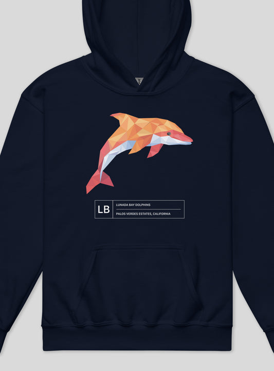 Youth: Lunada Bay Paper Dolphin Pullover Hoodie - Navy