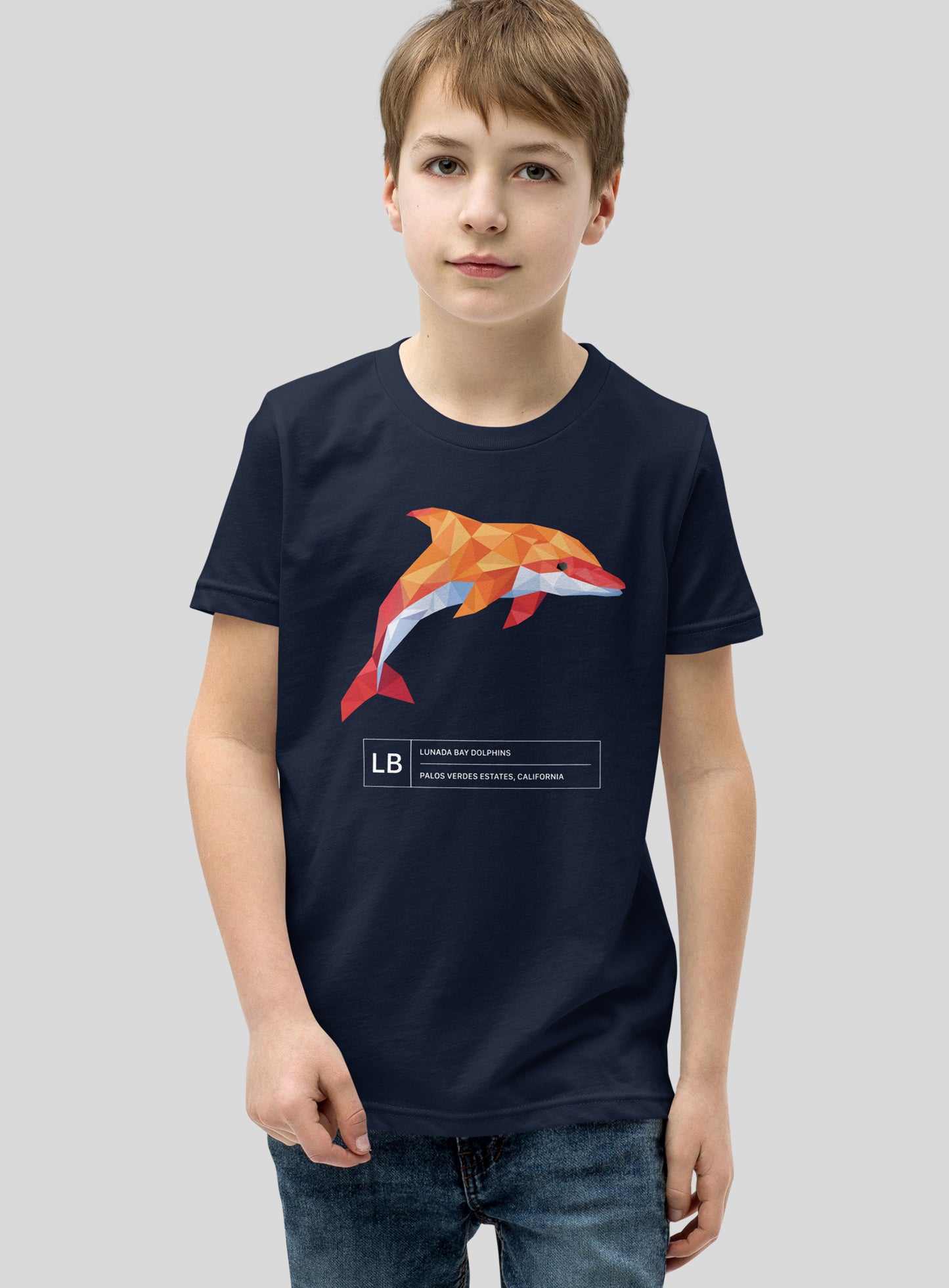 Youth: Lunada Bay Paper Dolphin Tee - Navy