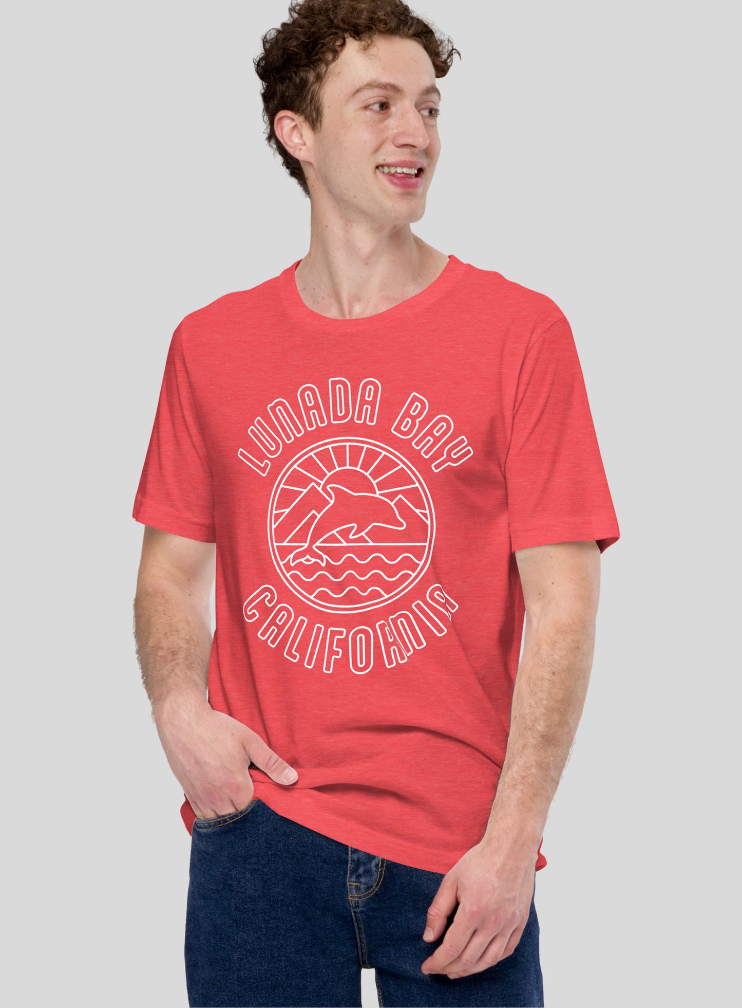 Unisex: Lunada Bay California Tee - Heather Red