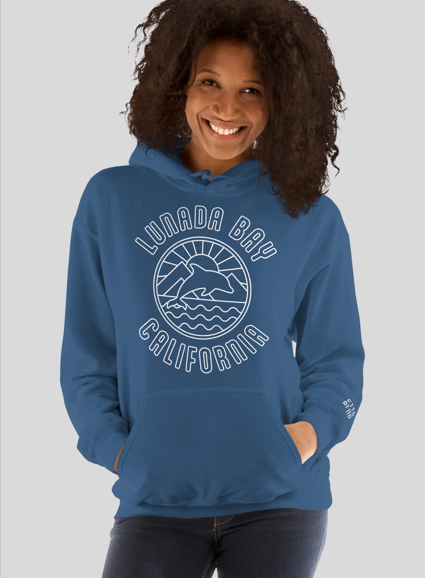 Unisex: Lunada Bay California Pullover Hoodie - Indigo Blue