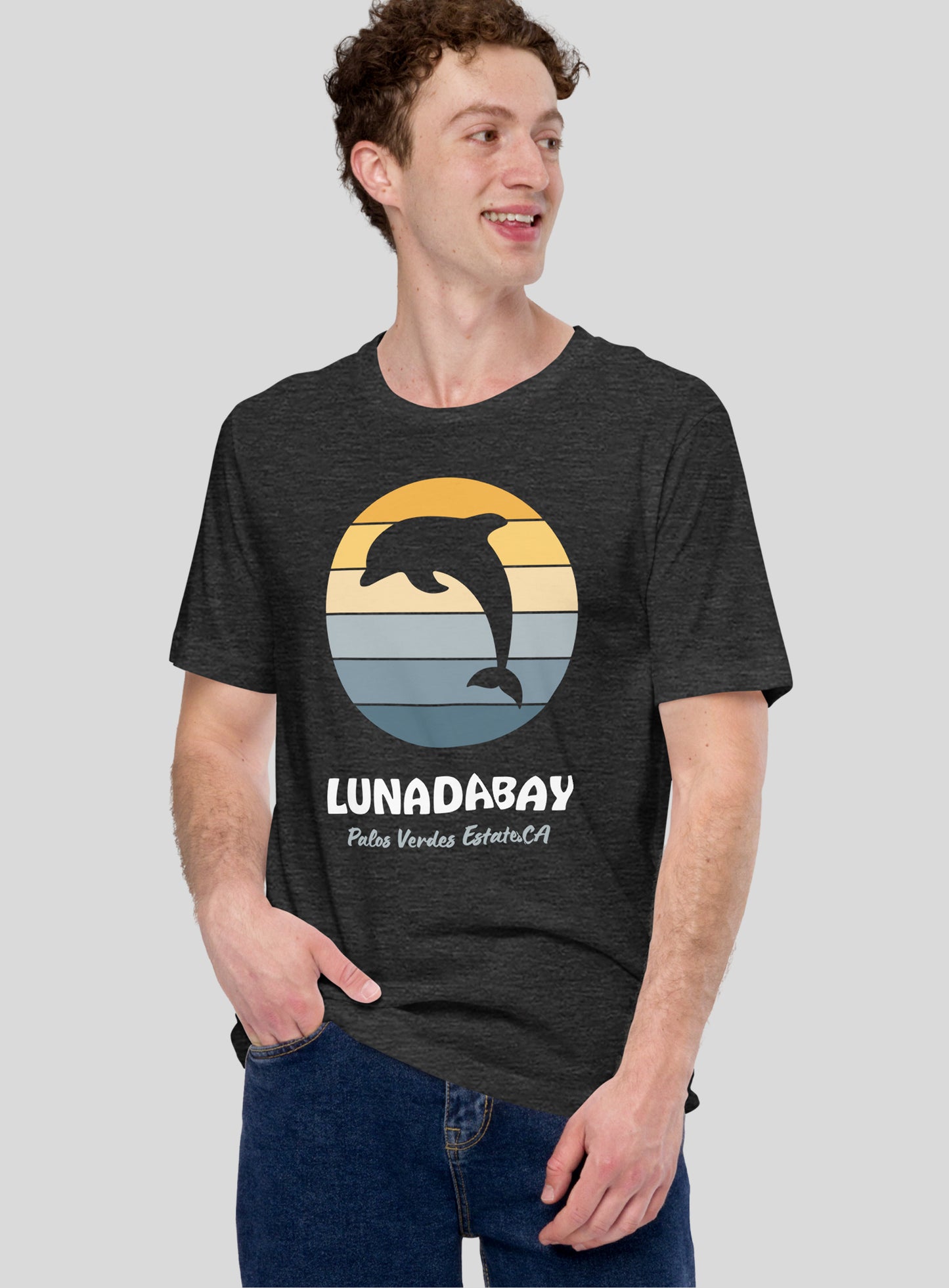 Unisex: Lunada Bay Sunset Tee - Dark Grey Heather