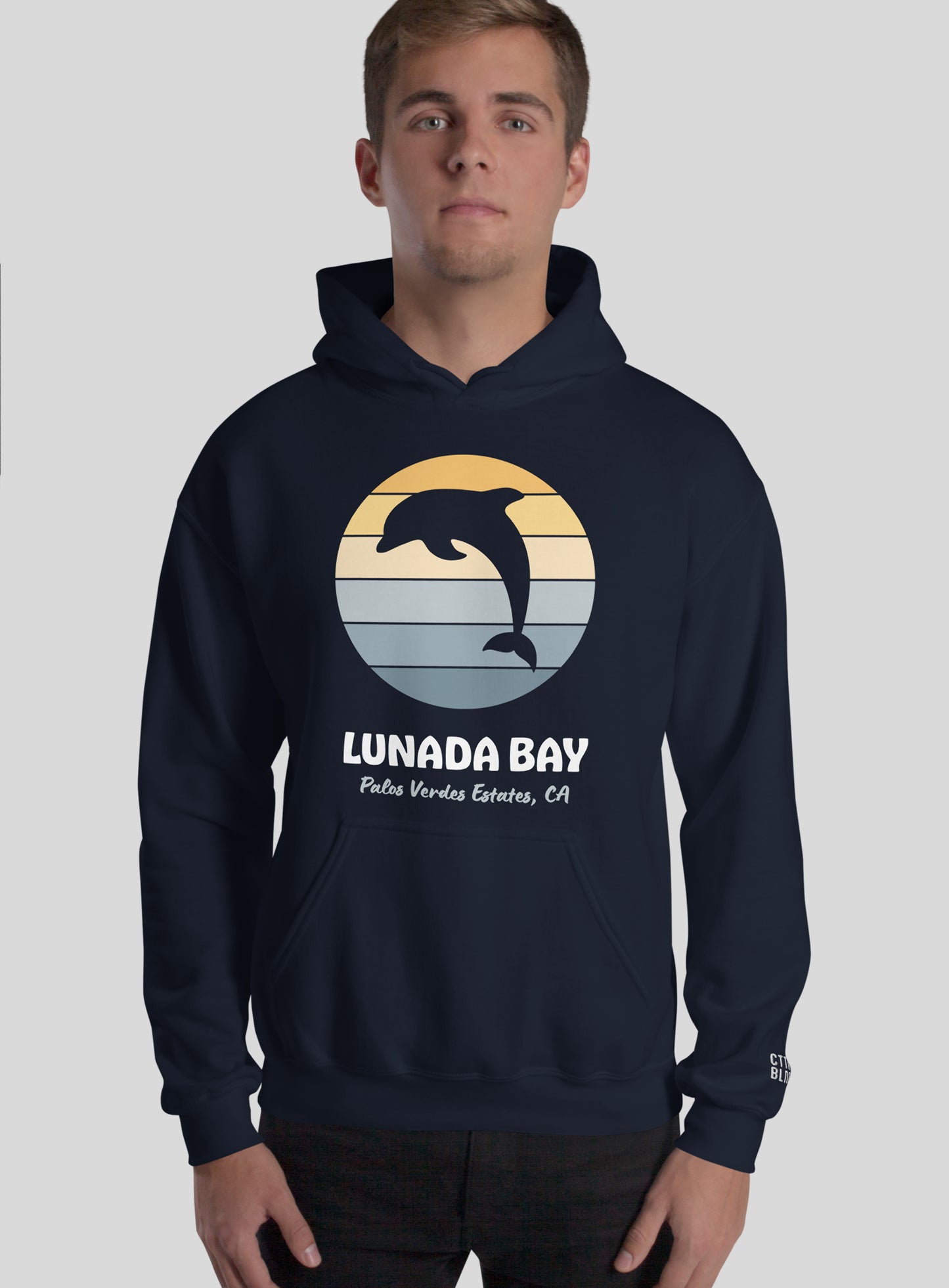 Unisex: Lunada Bay Sunset Pullover Hoodie - Navy