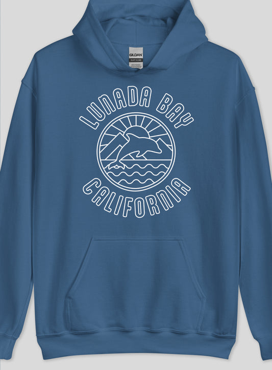 Unisex: Lunada Bay California Pullover Hoodie - Indigo Blue