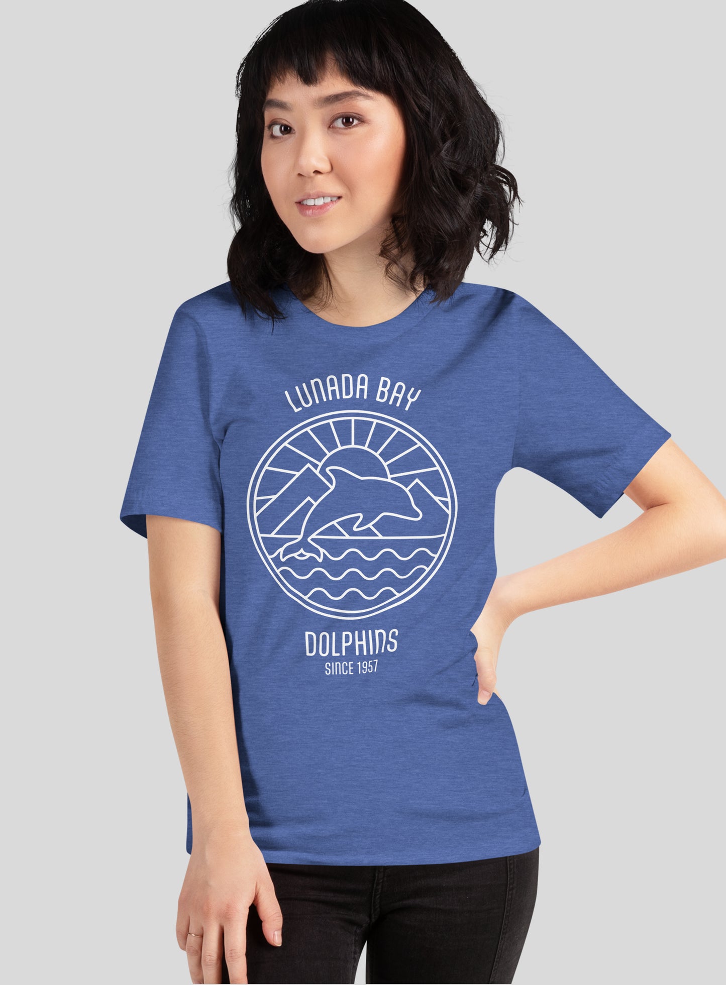 Unisex: Lunada Bay Sunrise Tee - Heather True Royal