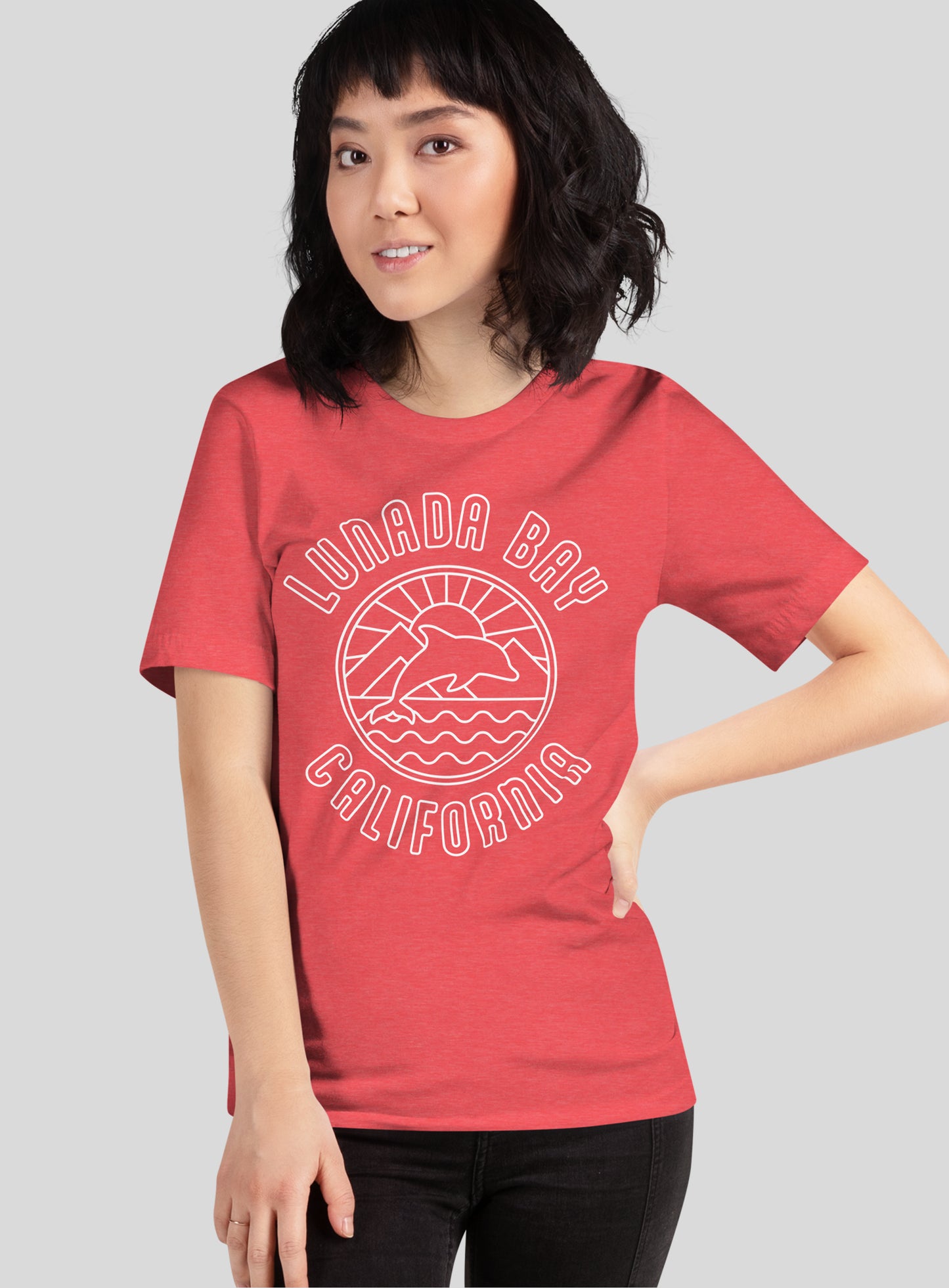 Unisex: Lunada Bay California Tee - Heather Red