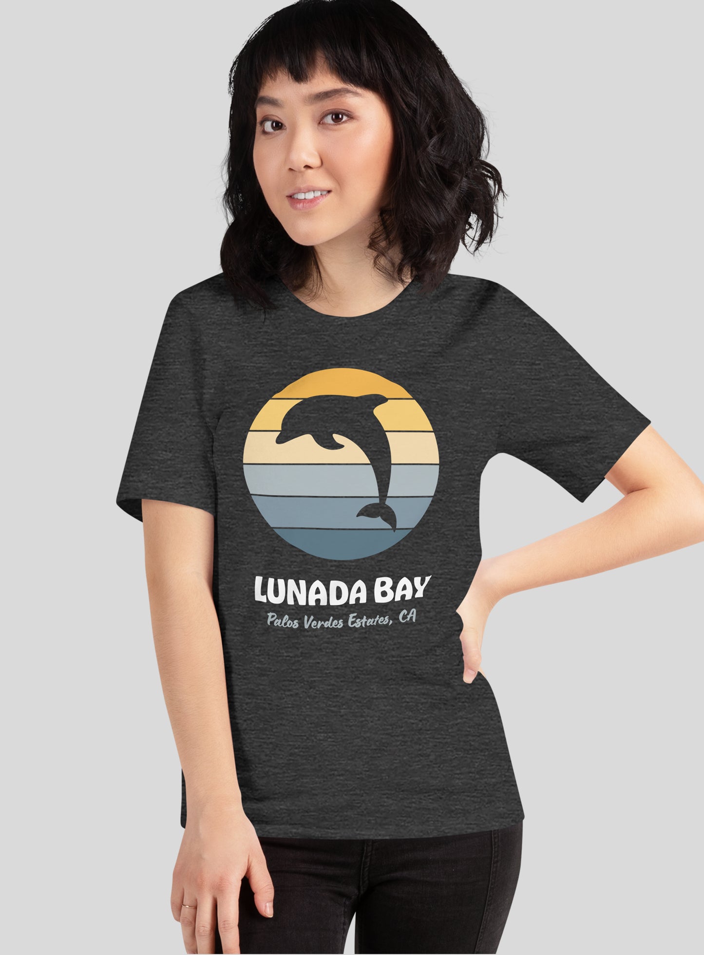 Unisex: Lunada Bay Sunset Tee - Dark Grey Heather