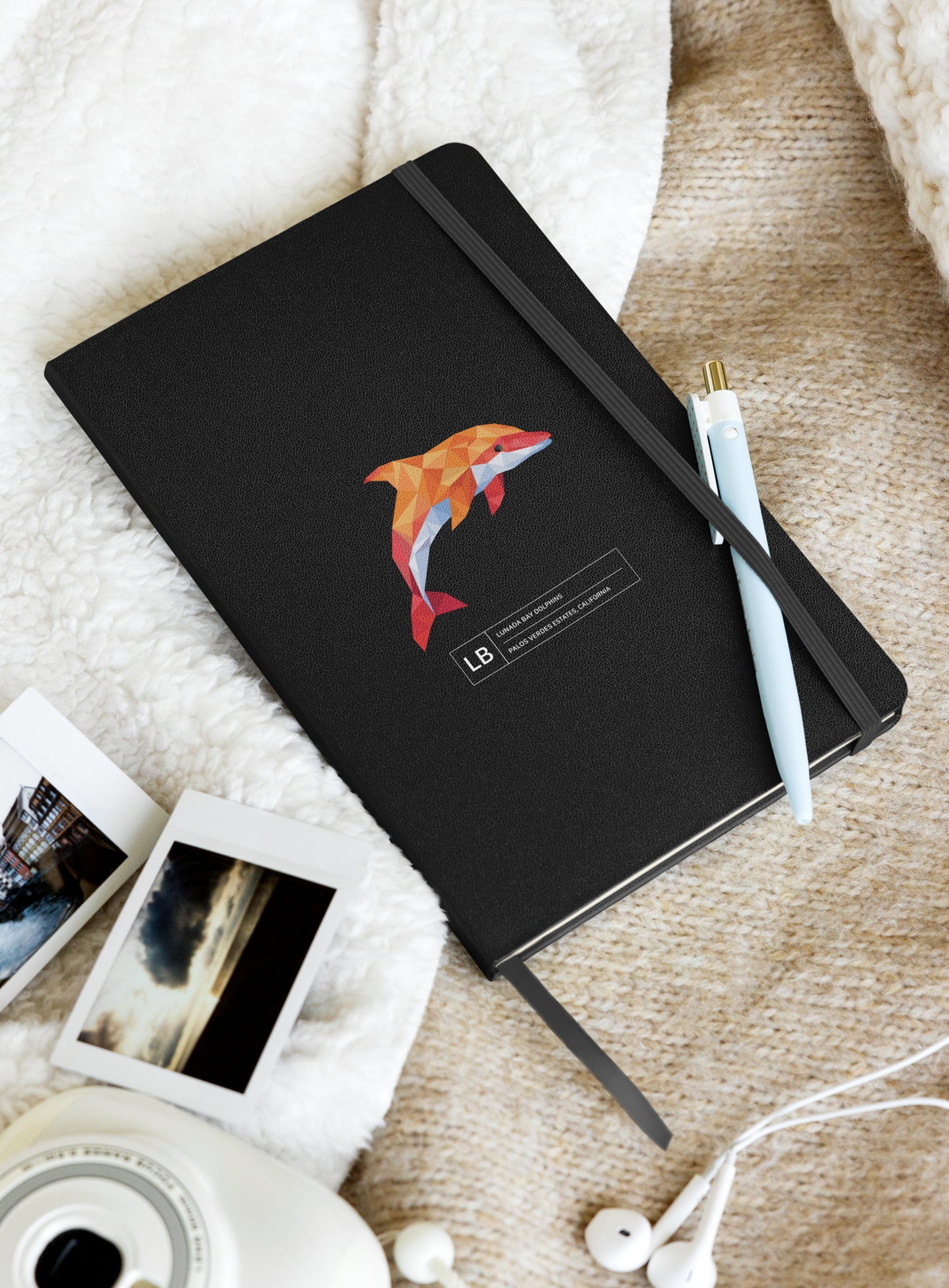 Lunada Bay Paper Dolphin Hardcover Bound Notebook - 80 Lined Pages