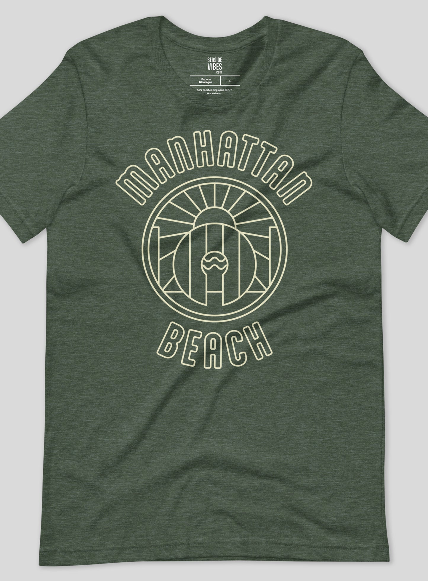 Unisex: Manhattan Beach Light Gate Tee - Heather Forest