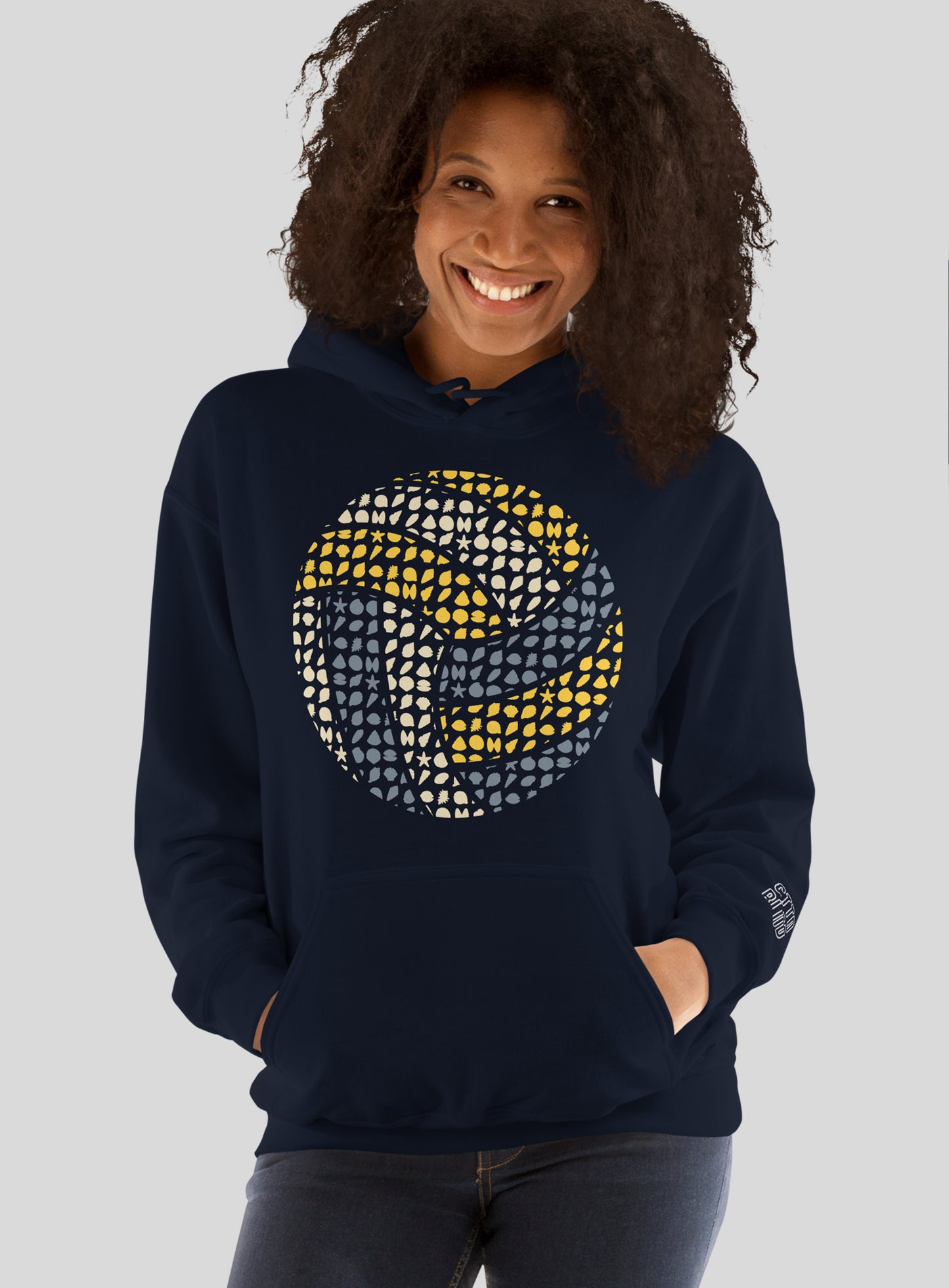 Unisex: Beach Volleyball Pullover Hoodie - Navy