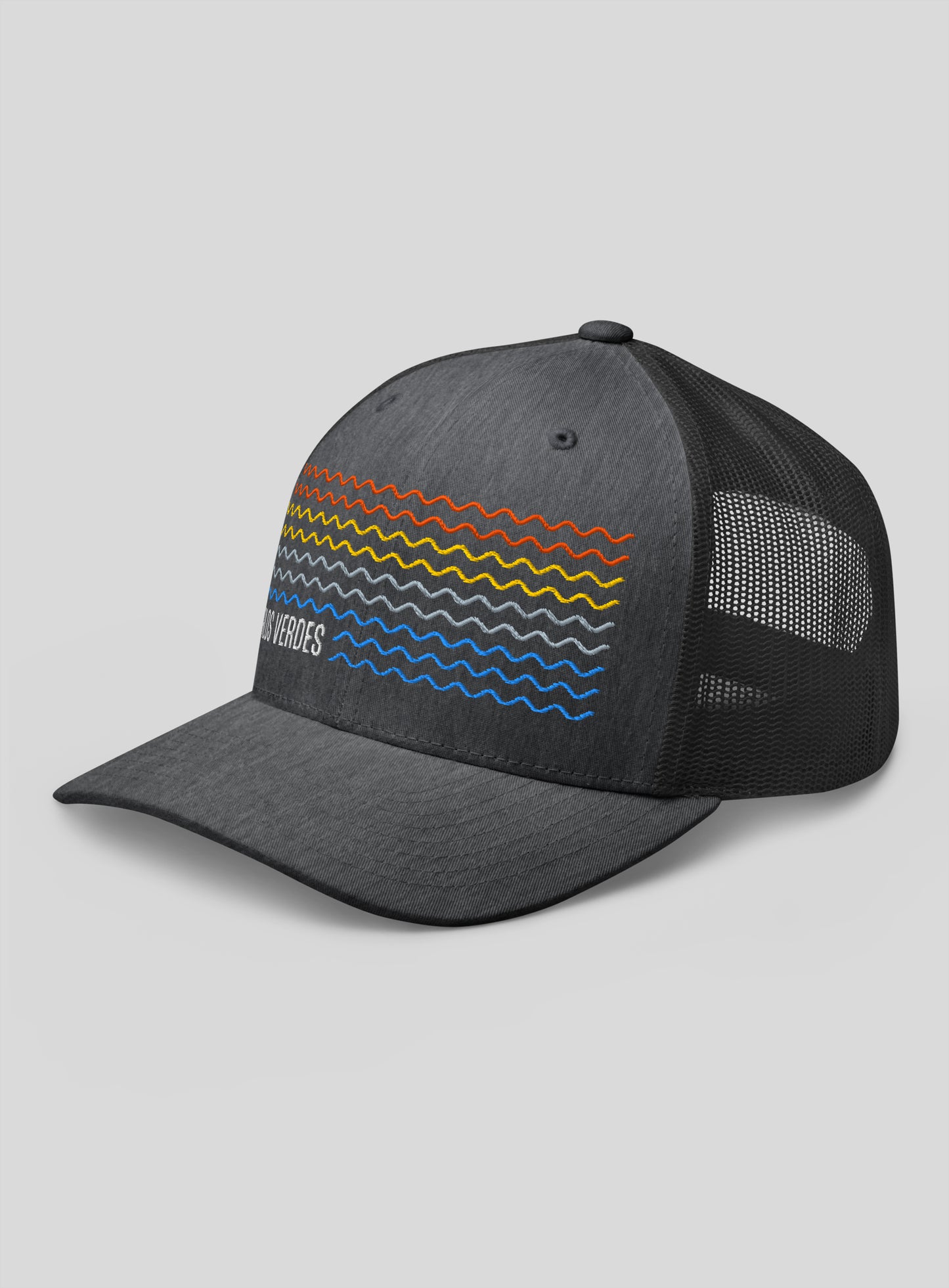 Palos Verdes Sunset Waves Trucker Hat - Dark Heather Gray