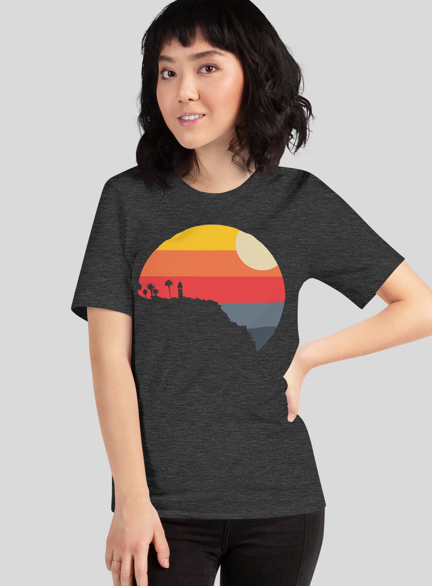 Unisex: Point Vicente Sunset - Dark Grey Heather