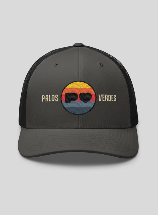 Palos Verdes Sunset Trucker Hat - Charcoal/Black