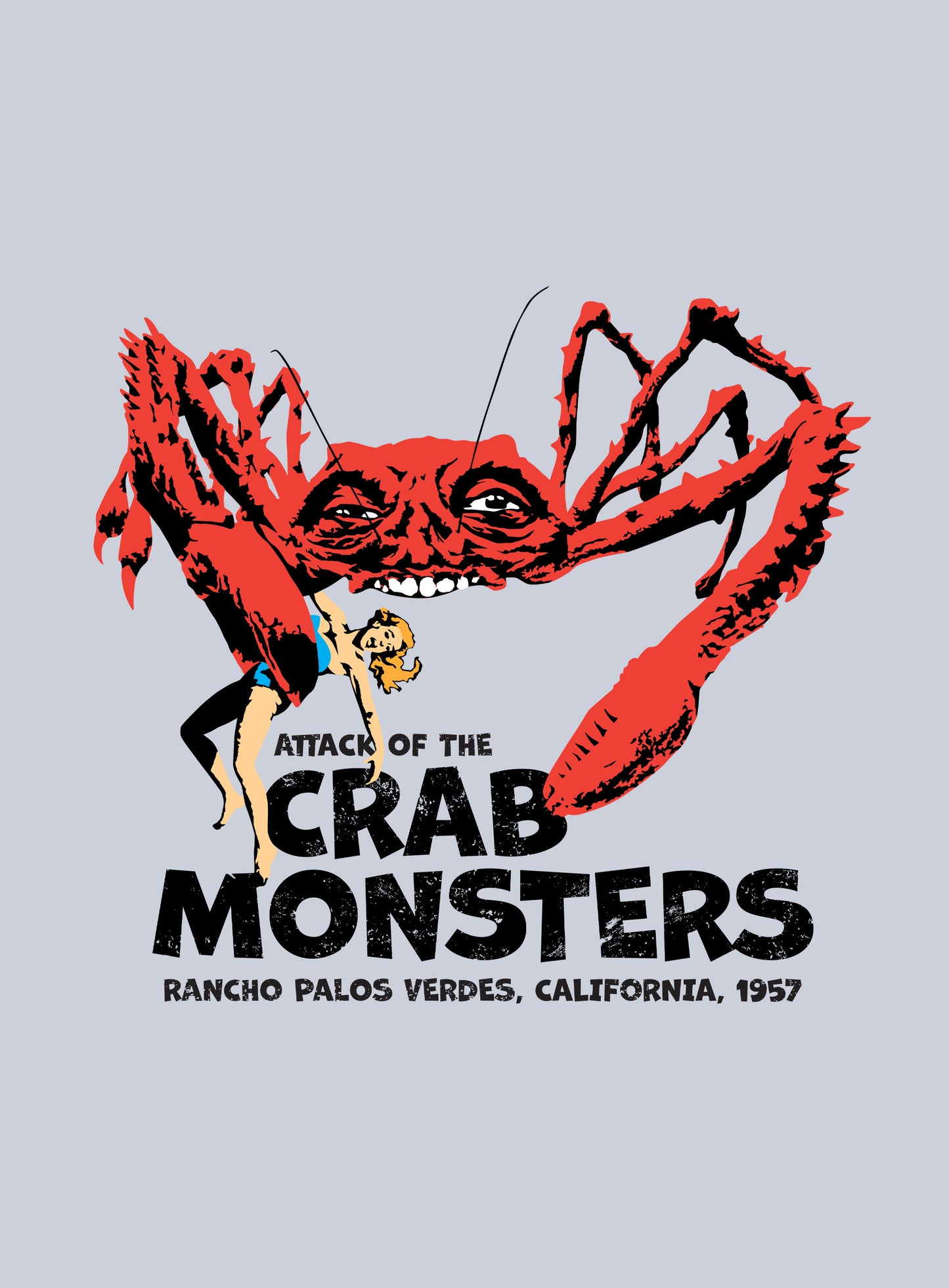 Unisex: Attack of the Crab Monsters - Light Blue