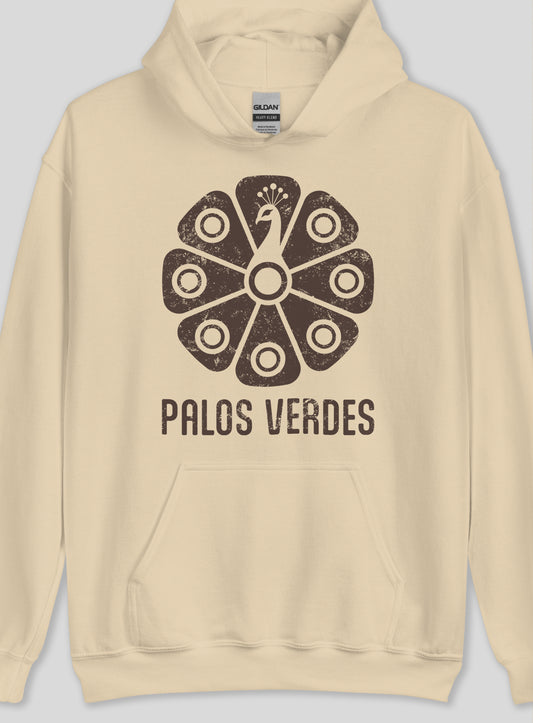 Unisex: PV Tribal Peacock Pullover Hoodie - Sand