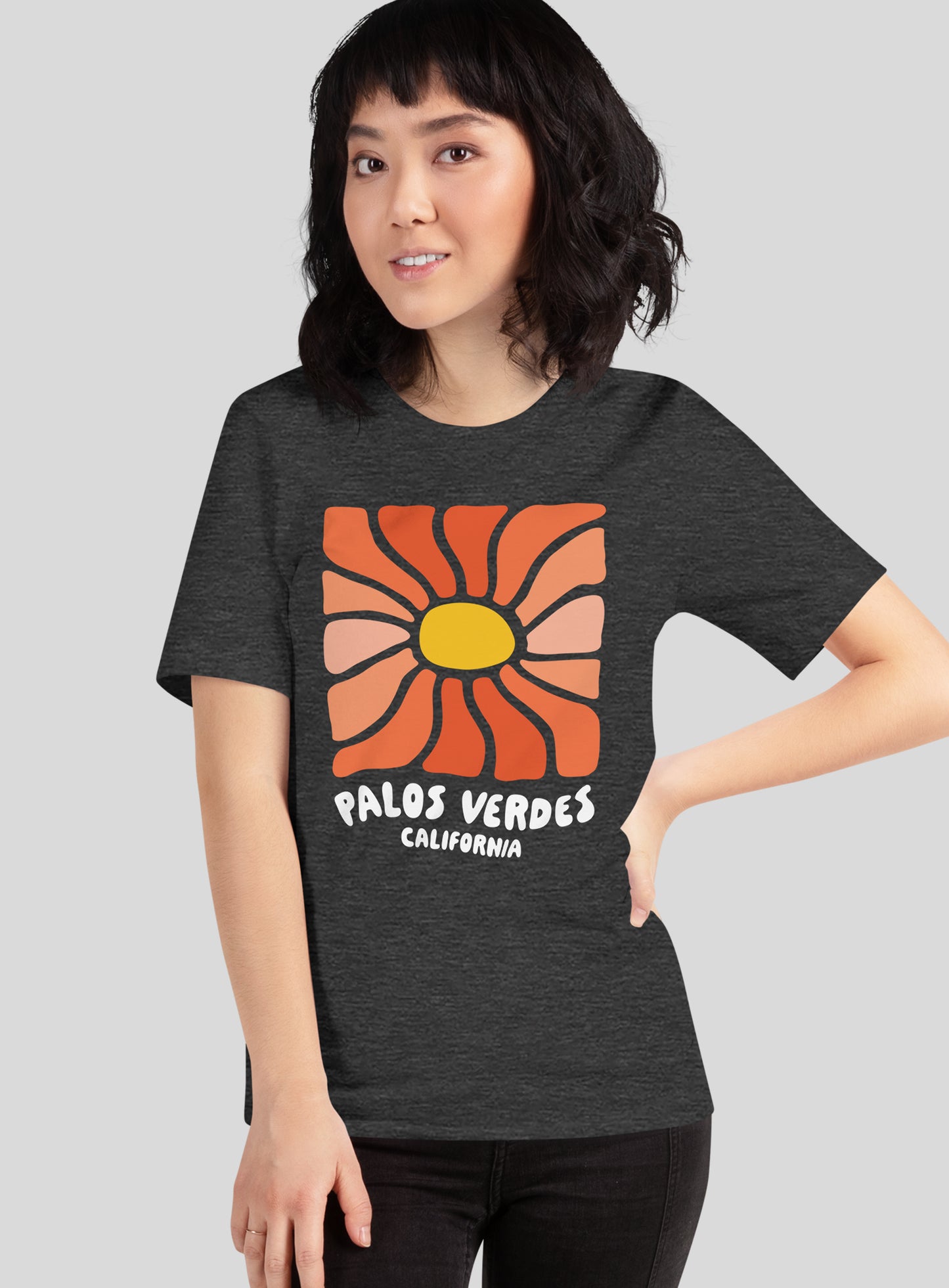 Unisex: Palos Verdes Wavy Sun - Dark Grey Heather