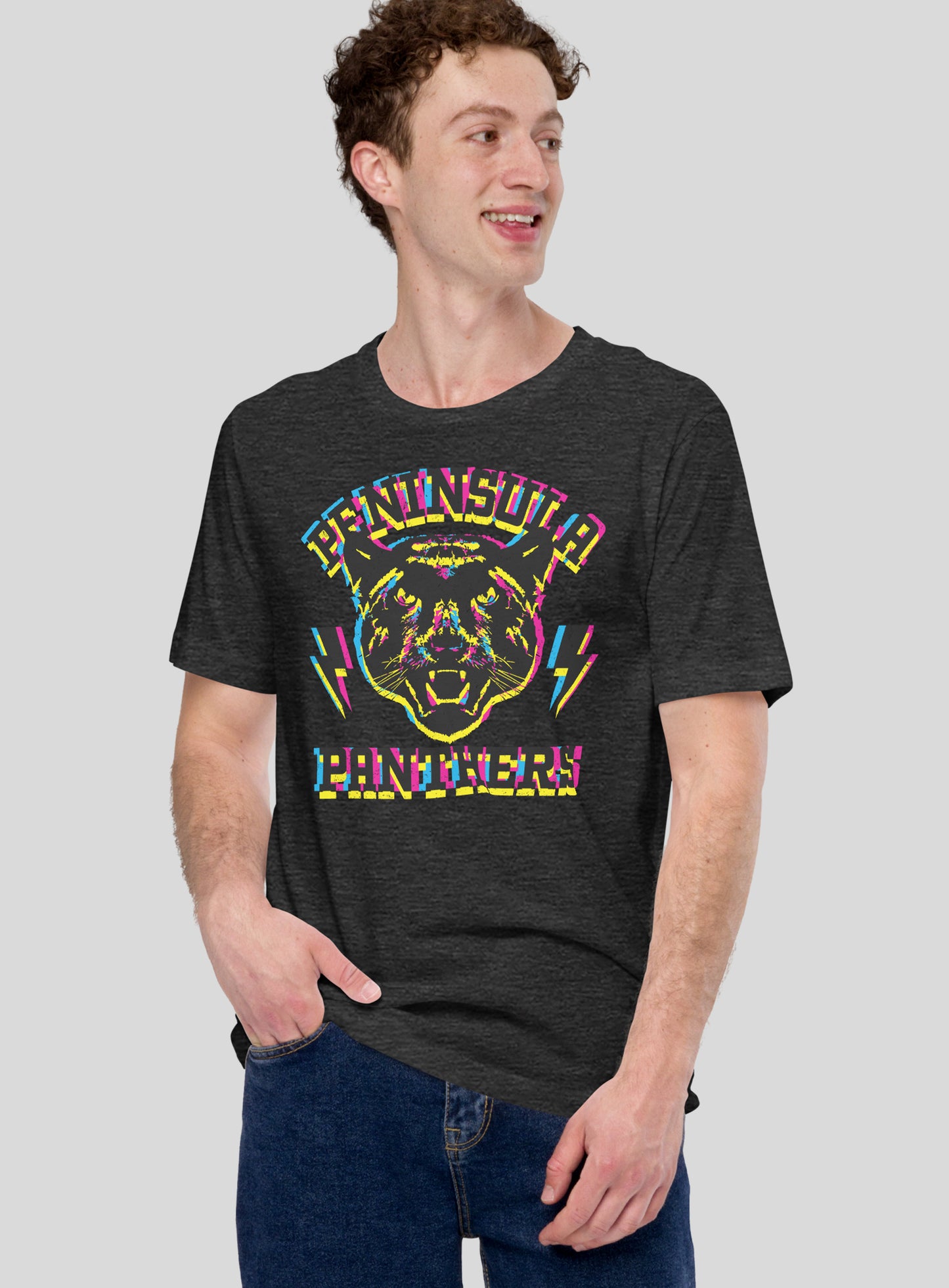 Unisex: Peninsula “Neon" Panthers - Dark Grey Heather