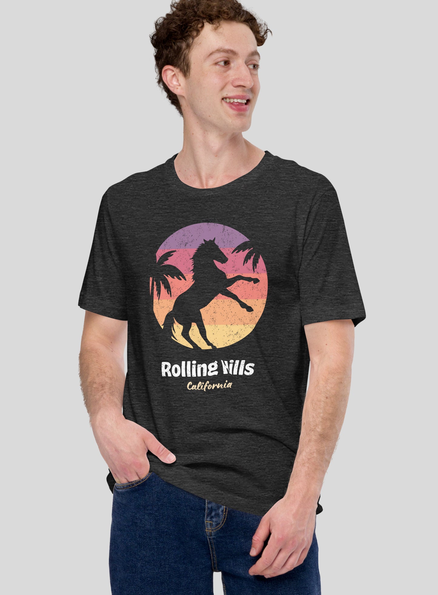 Unisex: Rolling Hills Sunset - Dark Grey Heather