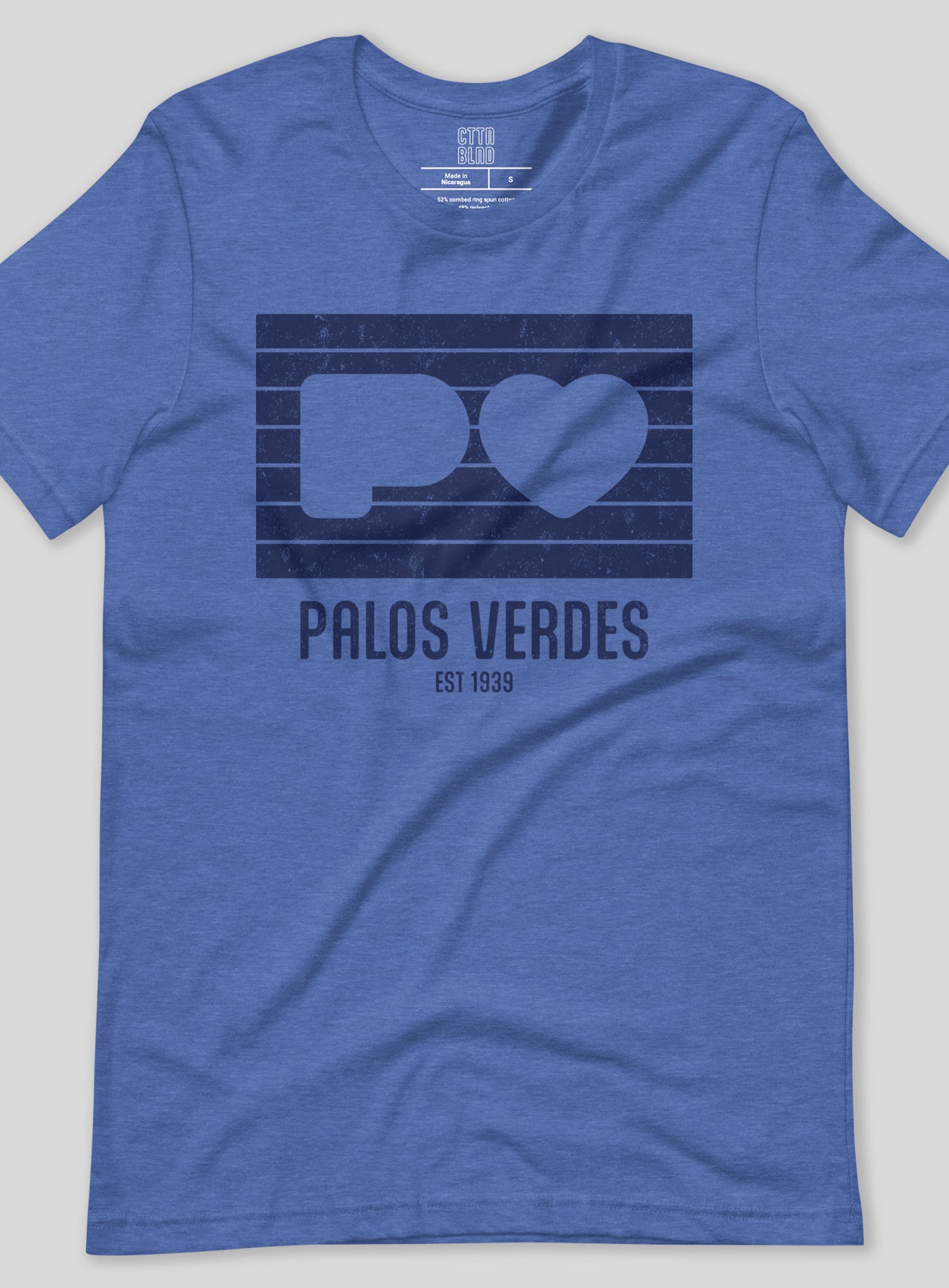 Unisex: Palos Verdes Logo Tee - Heather True Royal