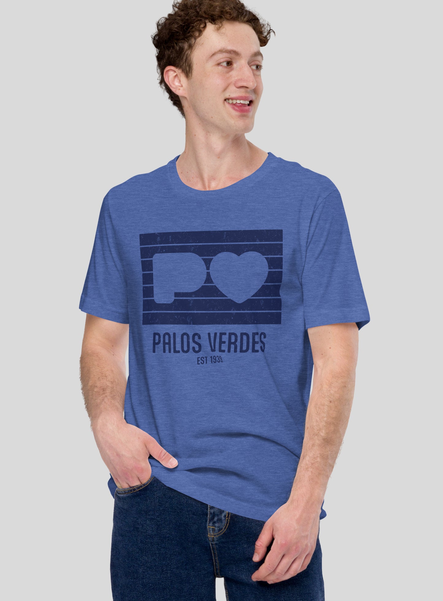 Unisex: Palos Verdes Logo Tee - Heather True Royal