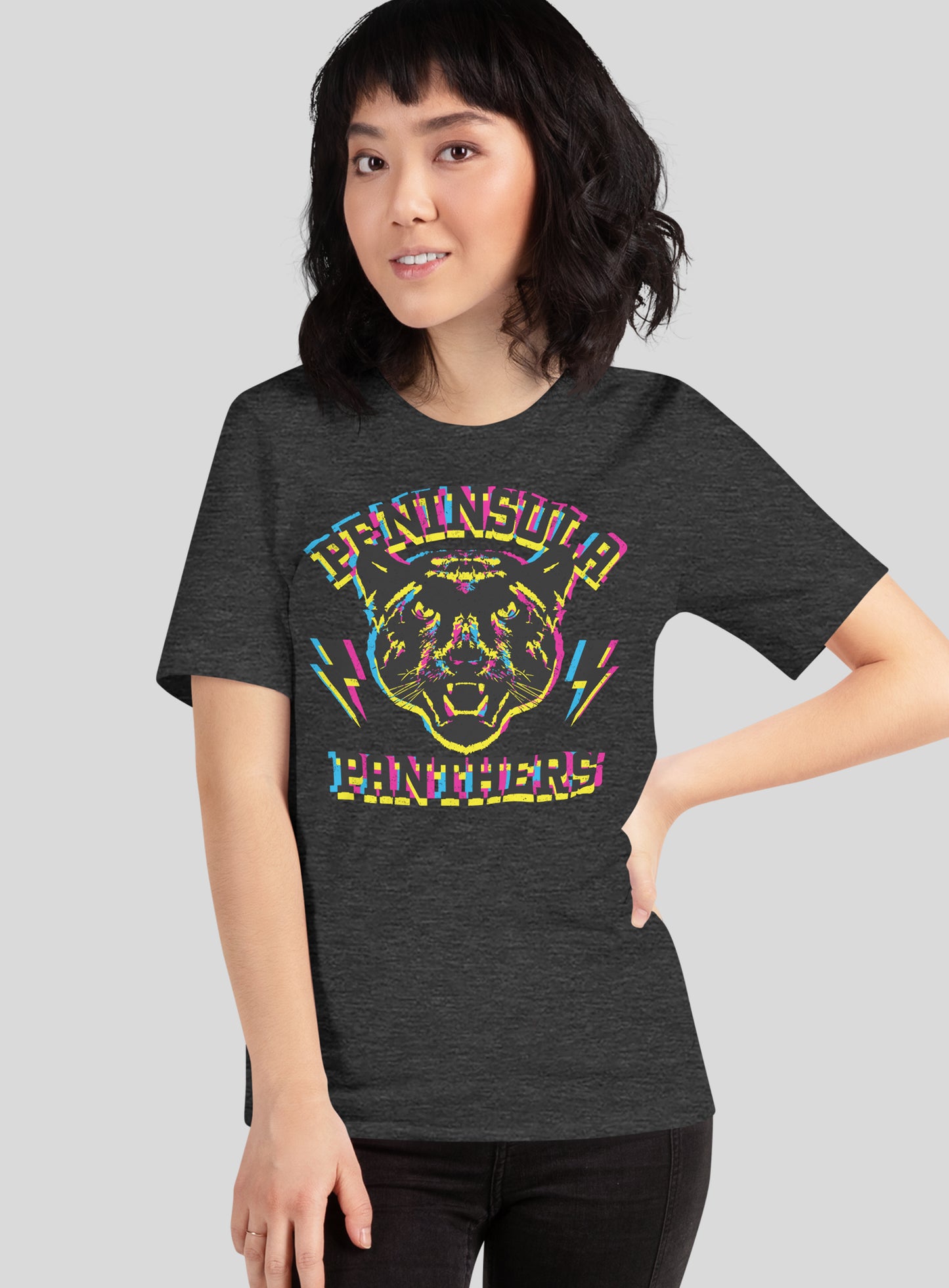 Unisex: Peninsula “Neon" Panthers - Dark Grey Heather