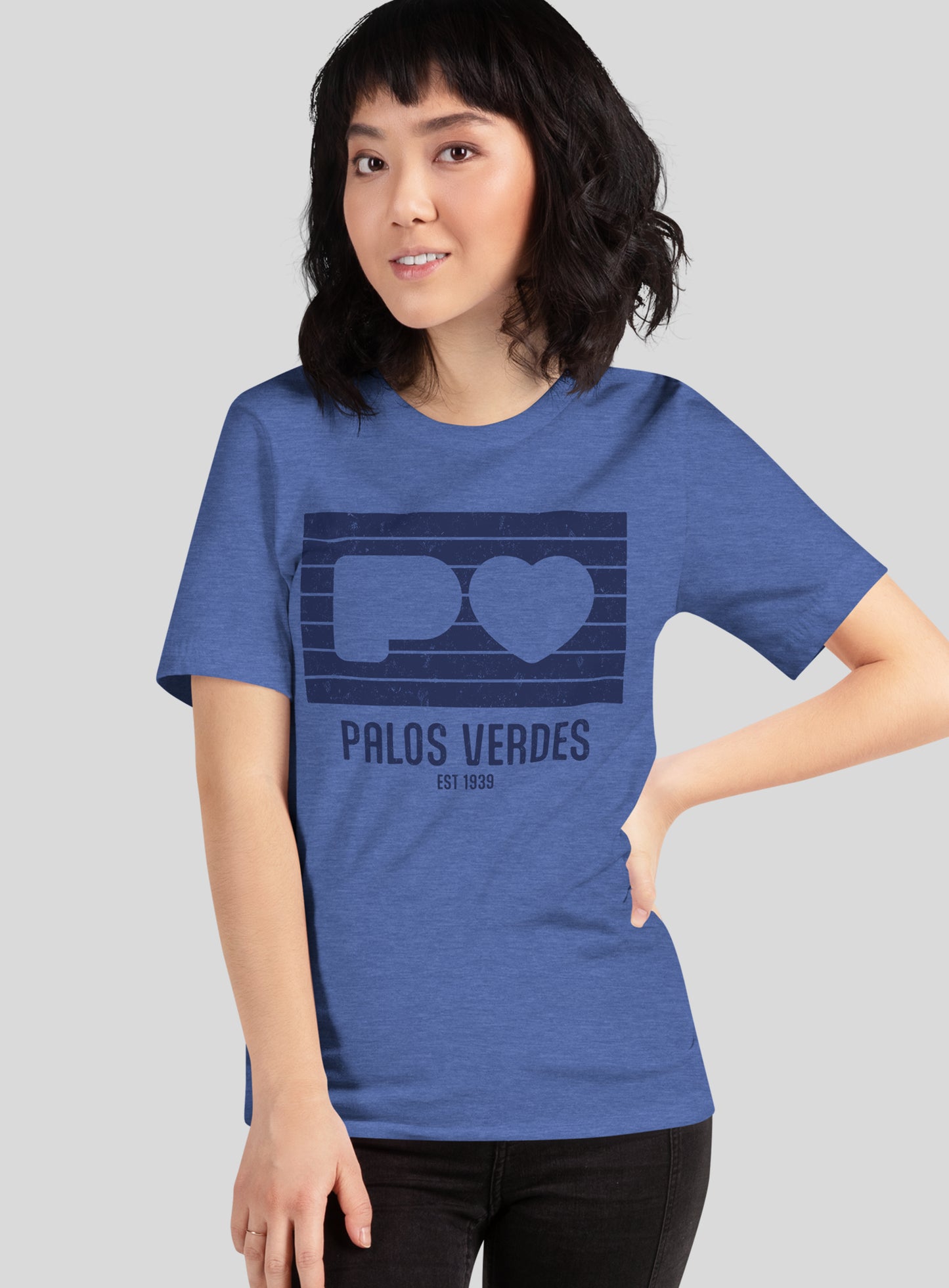 Unisex: Palos Verdes Logo Tee - Heather True Royal