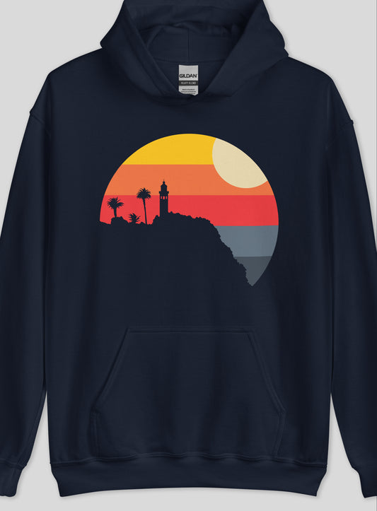 Unisex: Point Vicente Sunset Pullover Hoodie - Navy