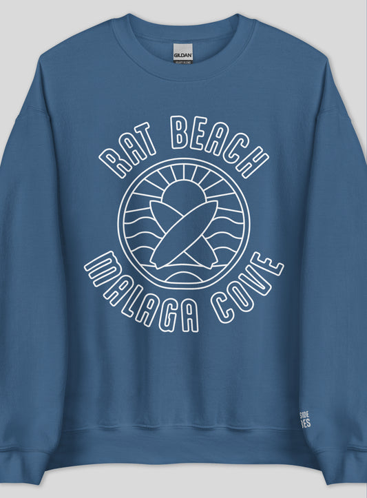 Unisex: Palos Verdes Rat Beach Crew Neck Sweatshirt - Indigo Blue