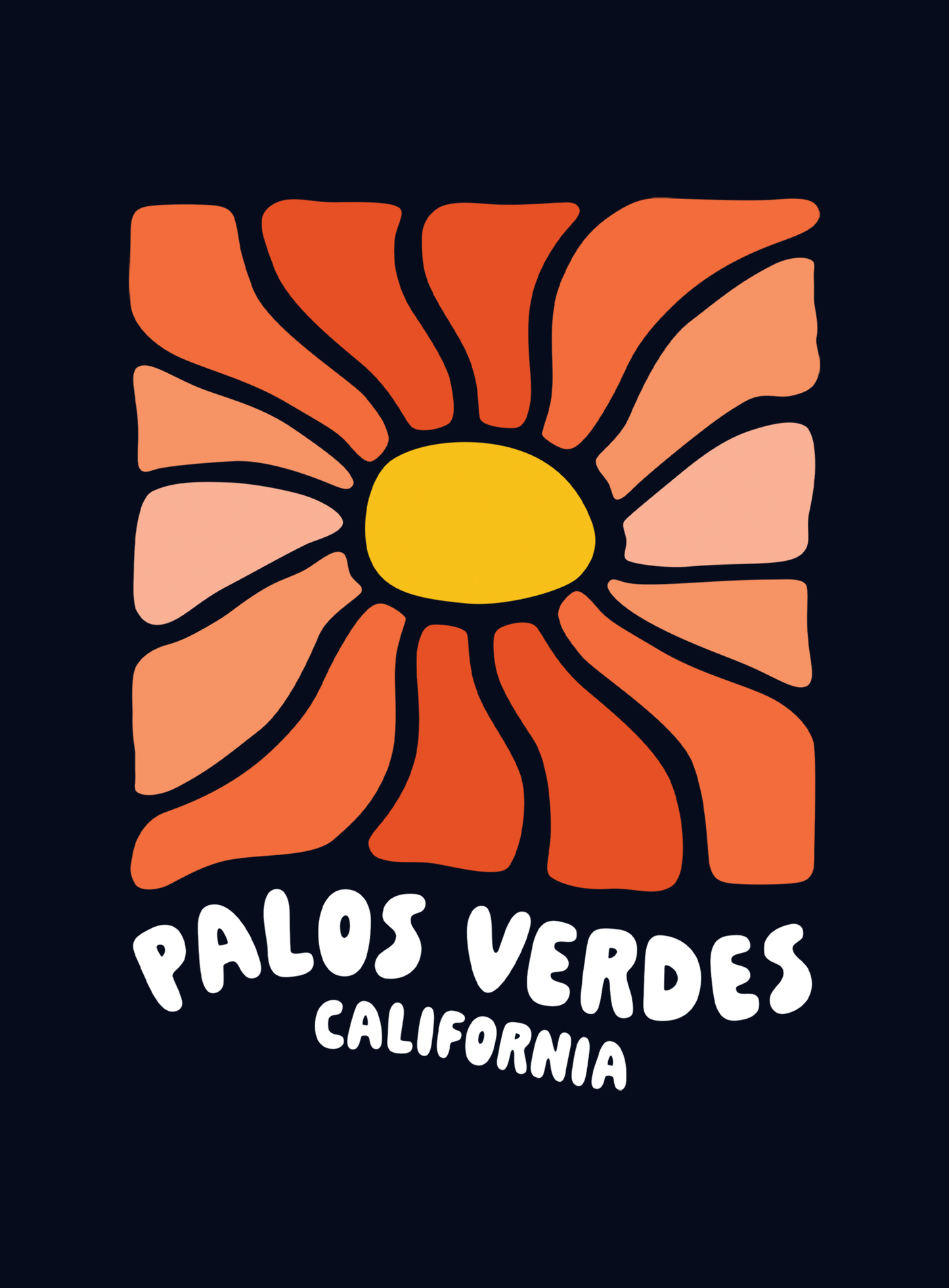 Unisex: Palos Verdes Wavy Sun Crew Neck Sweatshirt - Navy