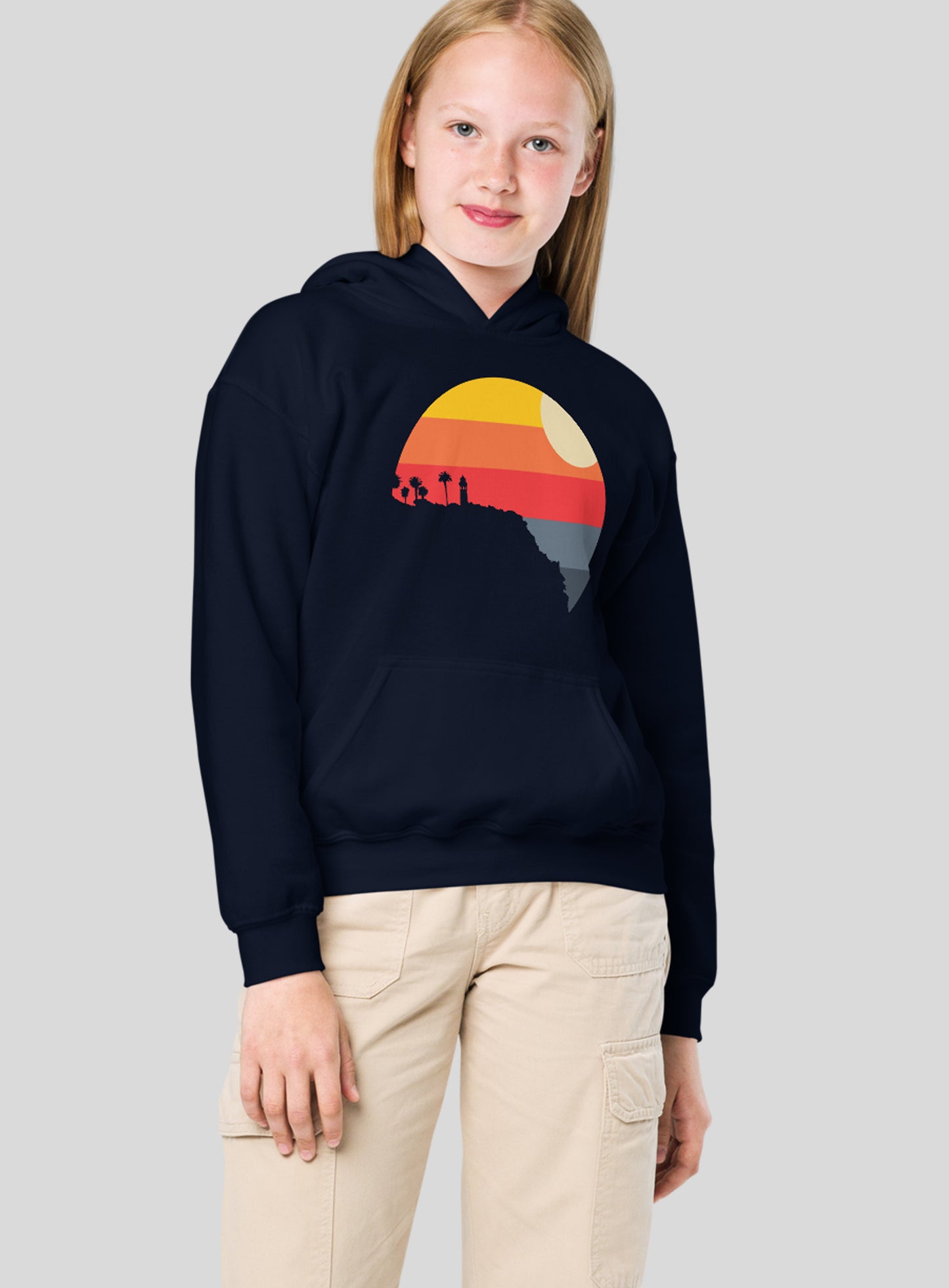 Youth: Point Vicente Sunset Pullover Hoodie - Navy