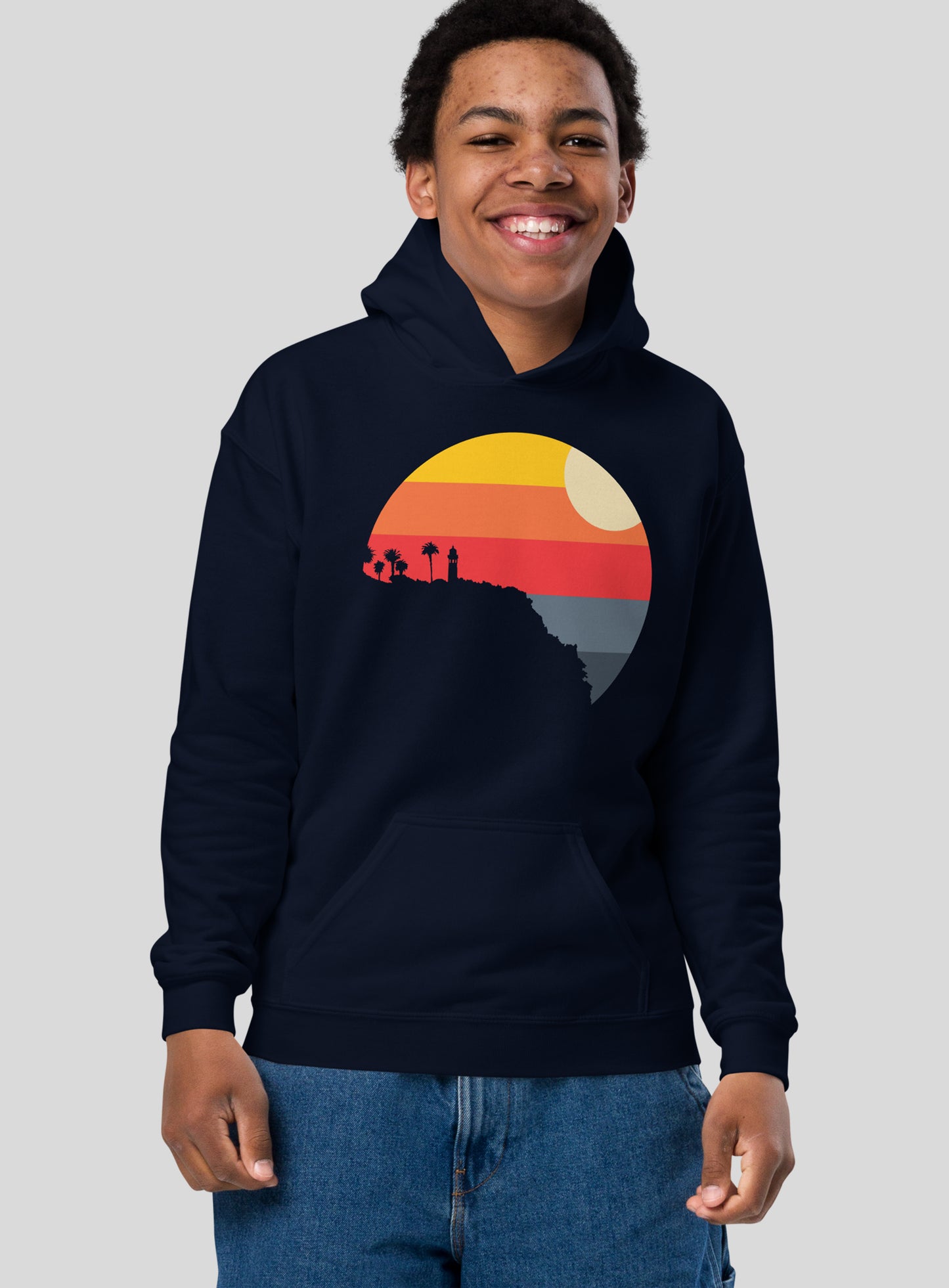 Youth: Point Vicente Sunset Pullover Hoodie - Navy