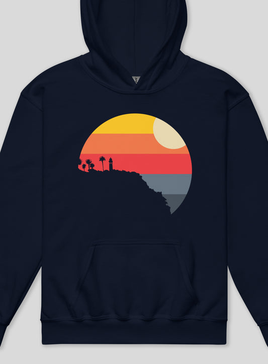 Youth: Point Vicente Sunset Pullover Hoodie - Navy